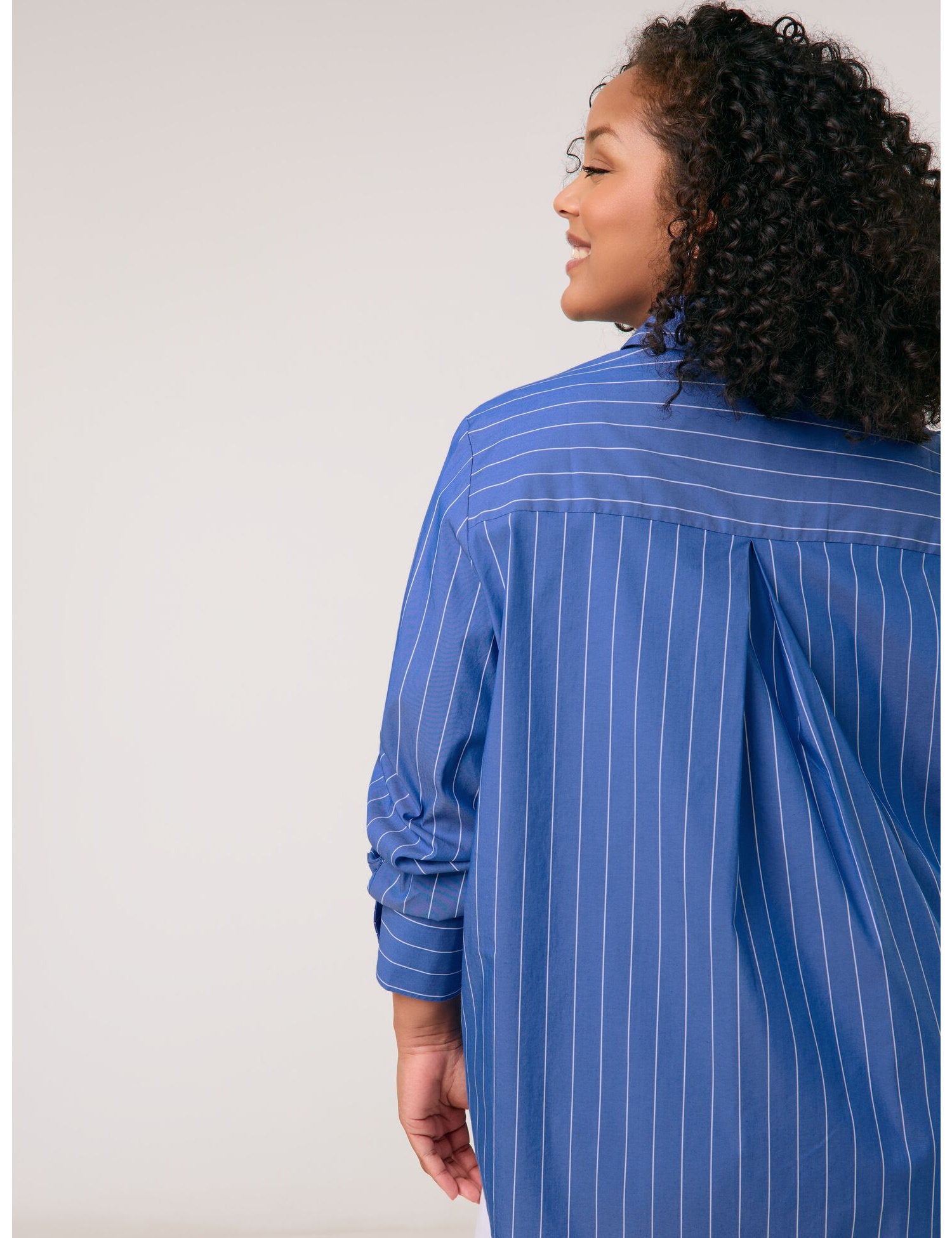 Samoon_Striped Cotton Blouse with Rhinestone AppliquŽs_660615-21126_8962_06