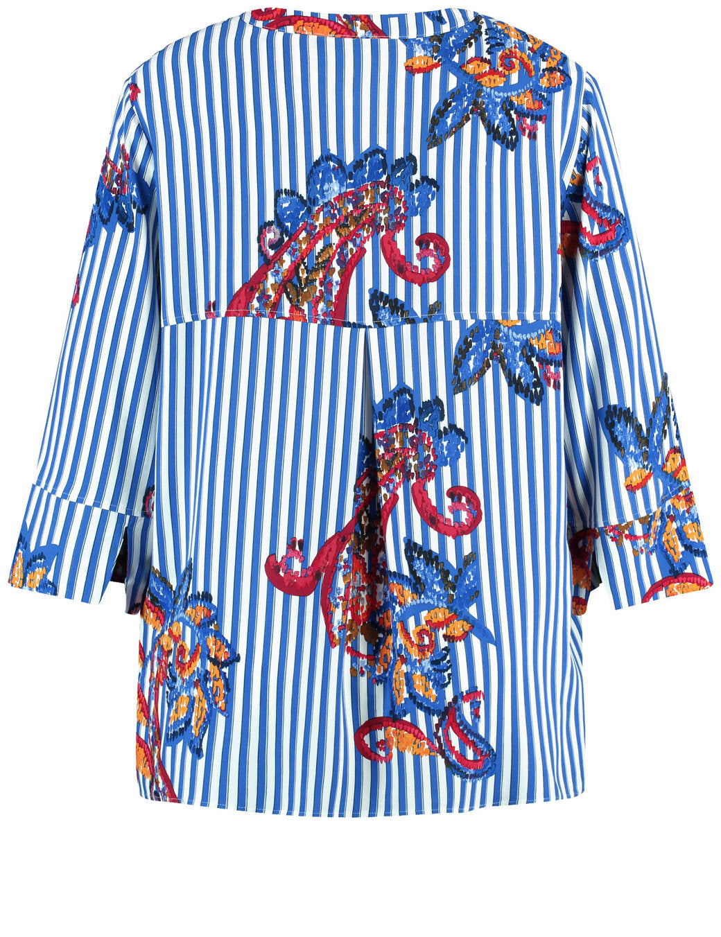 Samoon_3/4-Sleeve Blouse with a Striped Paisley Pattern_660620-21124_6592_03