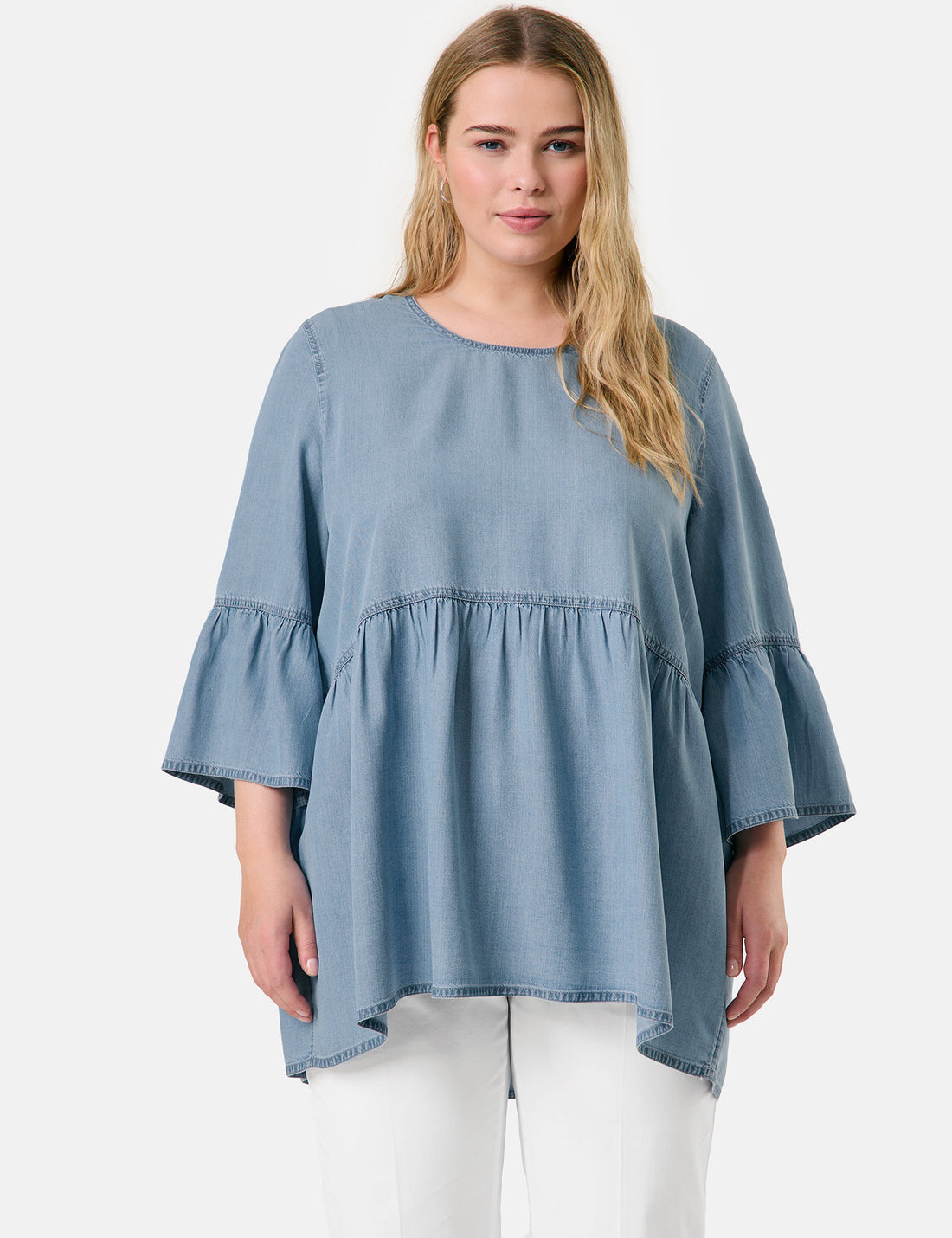 Samoon_Denim-Look Blouse with Flounces_660628-21128_8969_02
