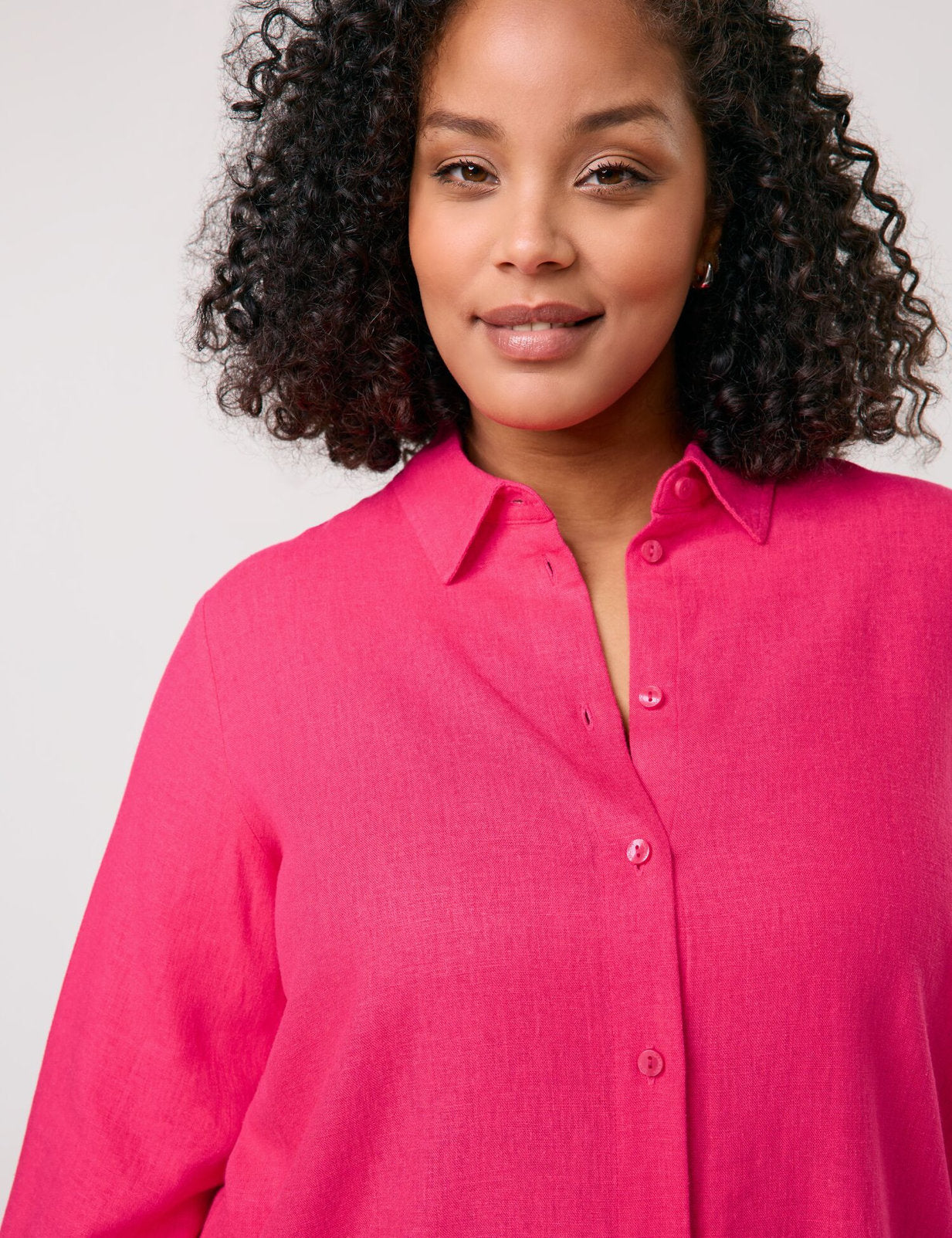 Samoon_Viscose/Linen Blend Blouse with 3/4-Length Sleeves_660632-21142_6590_04