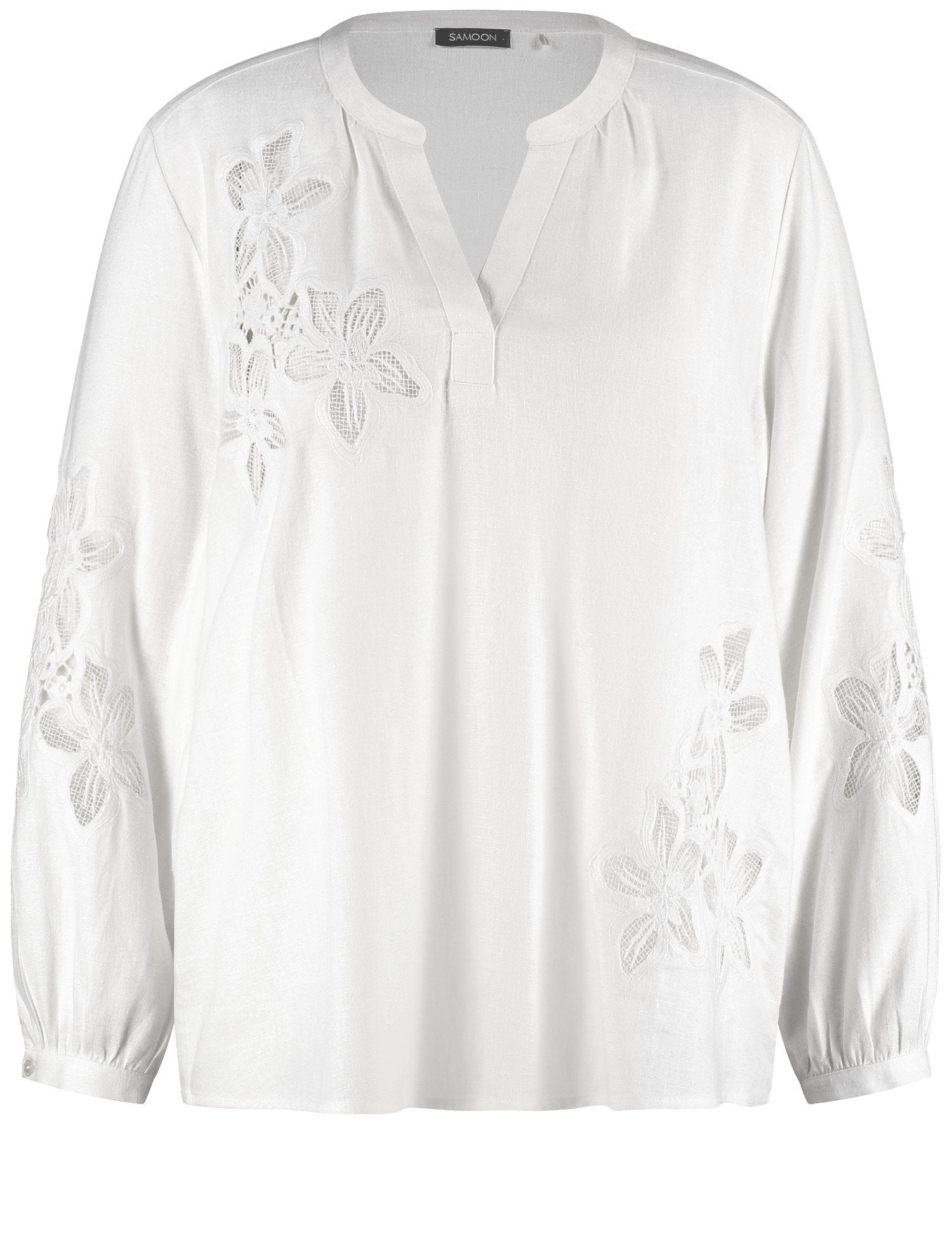 Samoon_White Button Down Shirt Blouse_660640-21147_9600_01