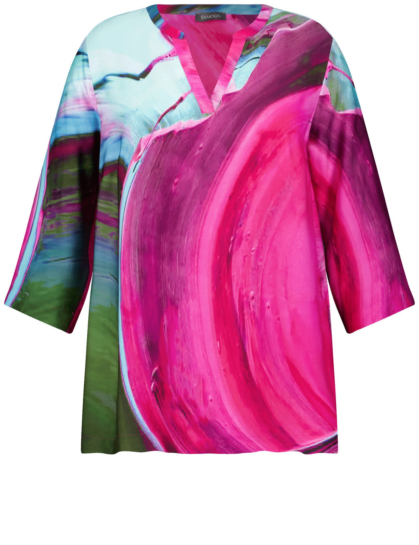 Samoon_Flowing Tunic with 3/4-Length Sleeves_660647-21155_3352_03