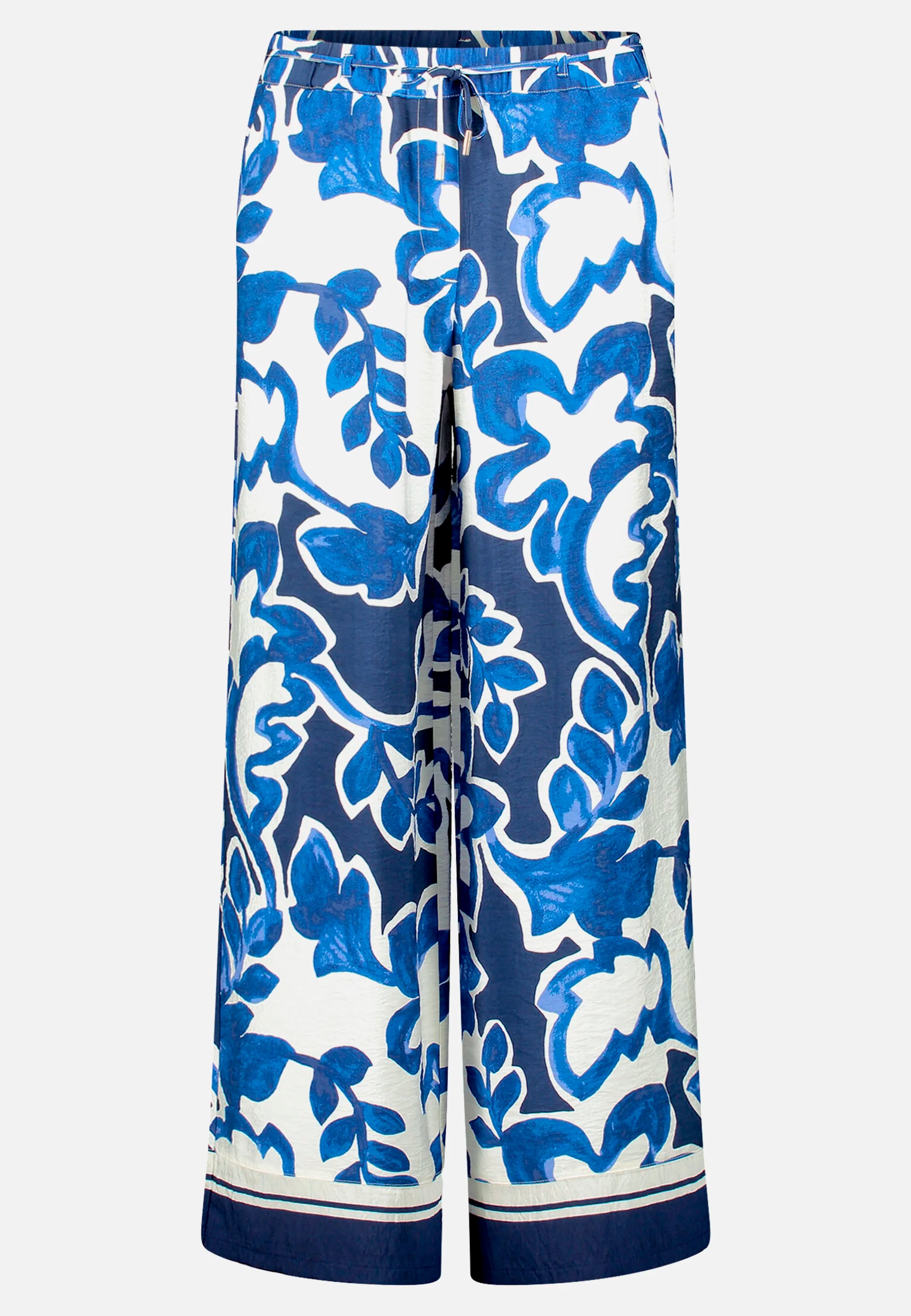 Betty Barclay Cream/Dark Blue Women Pull-On Trousers with Print SKU: 6697-3369_1883 Image 03