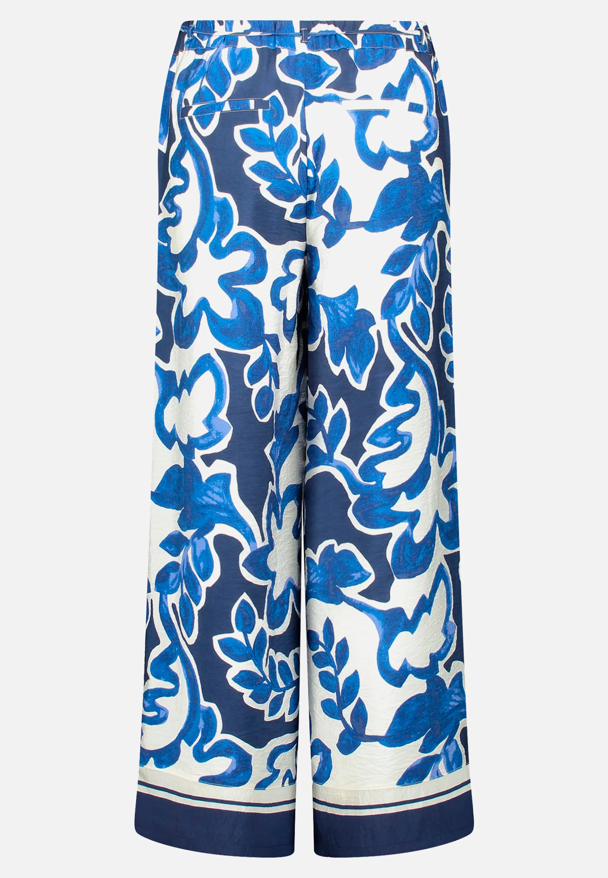 Betty Barclay Cream/Dark Blue Women Pull-On Trousers with Print SKU: 6697-3369_1883 Image 04