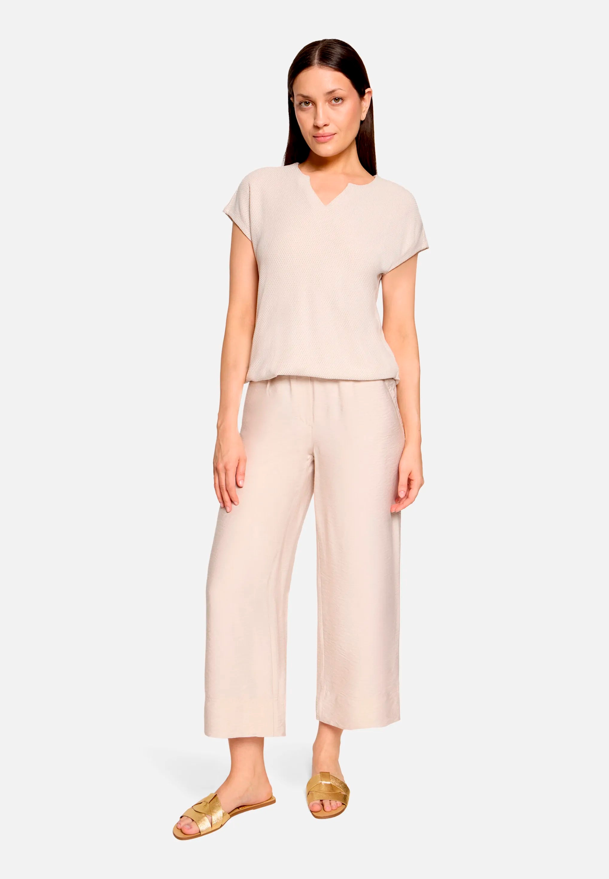 Betty Barclay Soft Nature Women Openwork Knit Sweater with Waterfall Neckline SKU: 6705-3449_1098 Image 03
