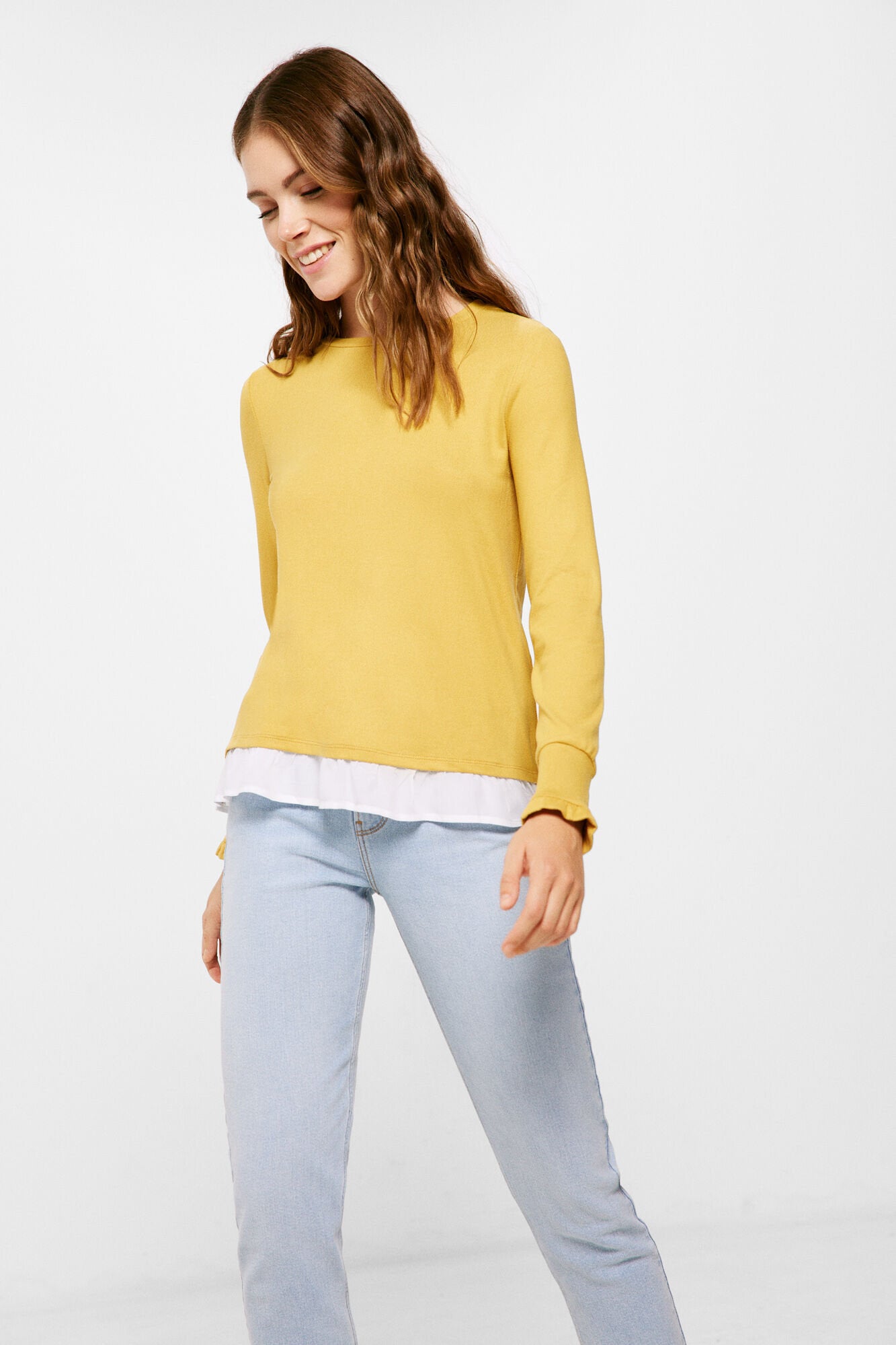Long Sleeve T Shirt With Ruffle Hem_6765935_08_03