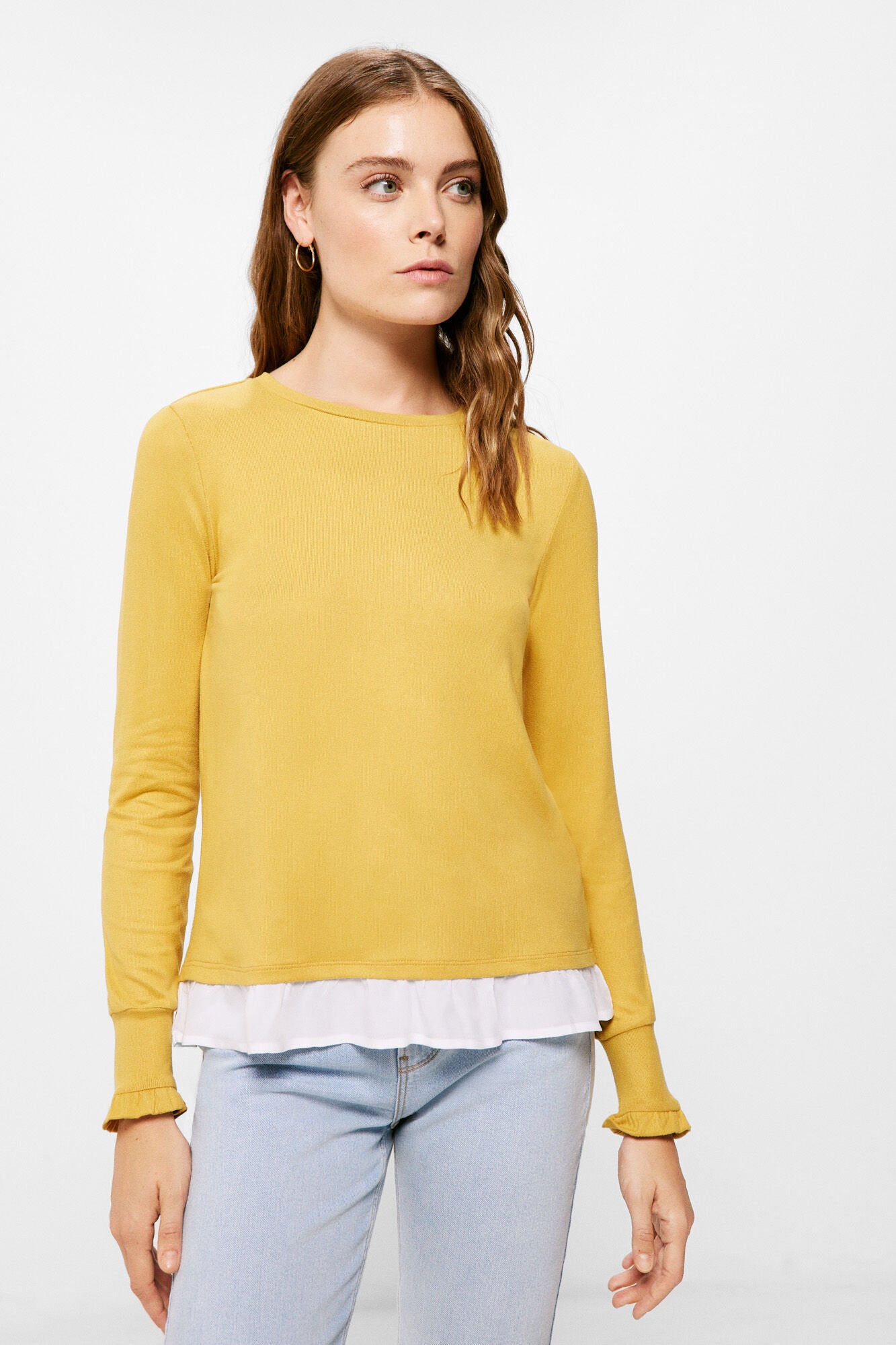 Long Sleeve T Shirt With Ruffle Hem_6765935_08_06