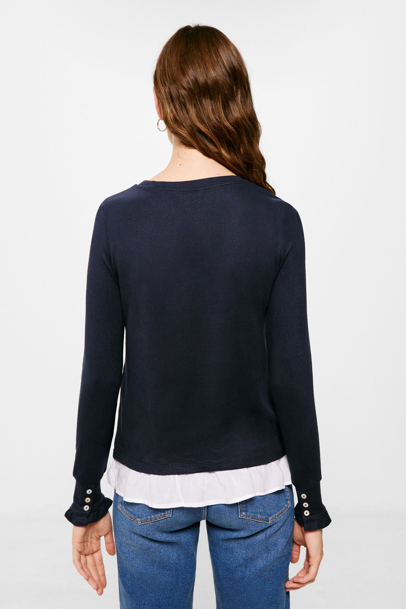 Long Sleeve T Shirt With Ruffle Hem_6765935_10_06