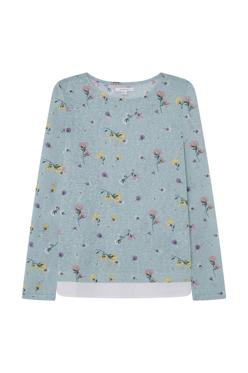 Long Sleeve T Shirt With Floral Print_6765945_28_02