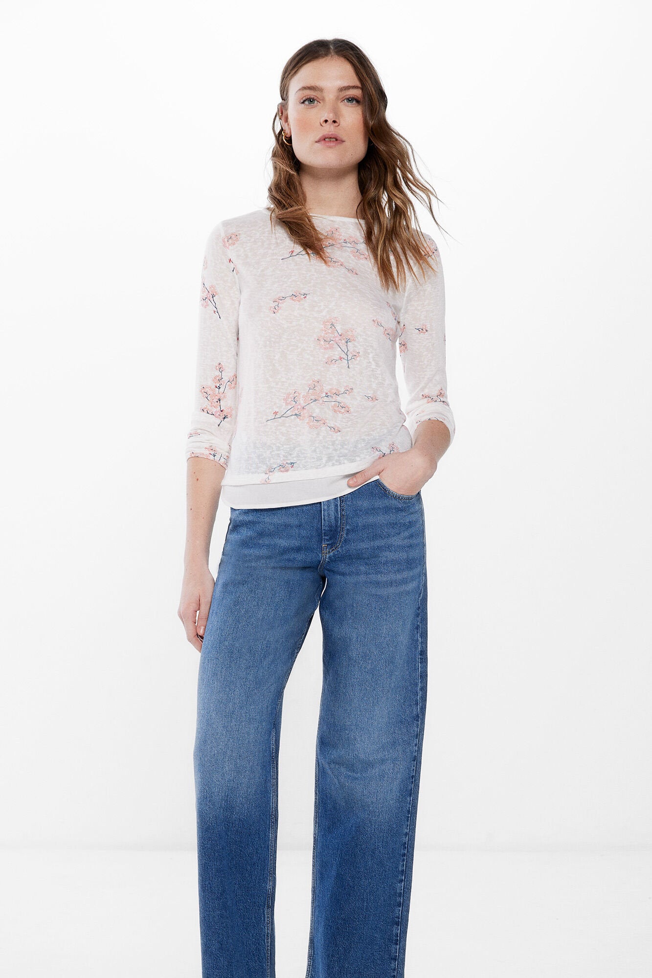 Long Sleeve T Shirt With Floral Print_6765945_50_03