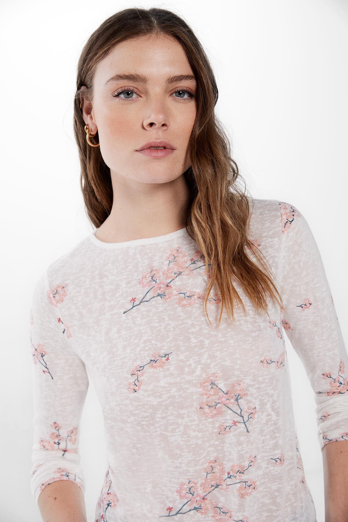Long Sleeve T Shirt With Floral Print_6765945_50_05