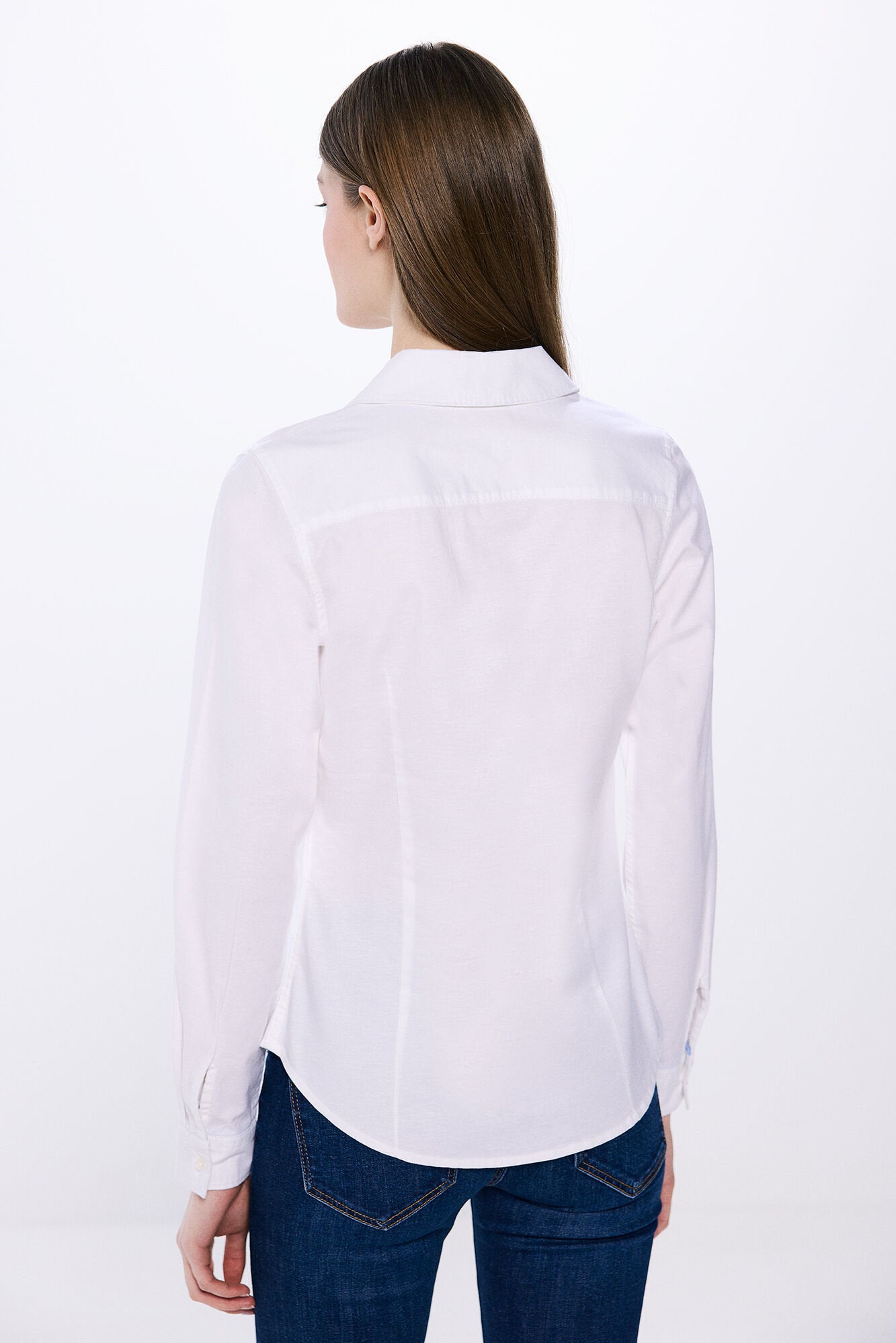 Springfield_V Neckline Oxford Shirt_6799703_98_03