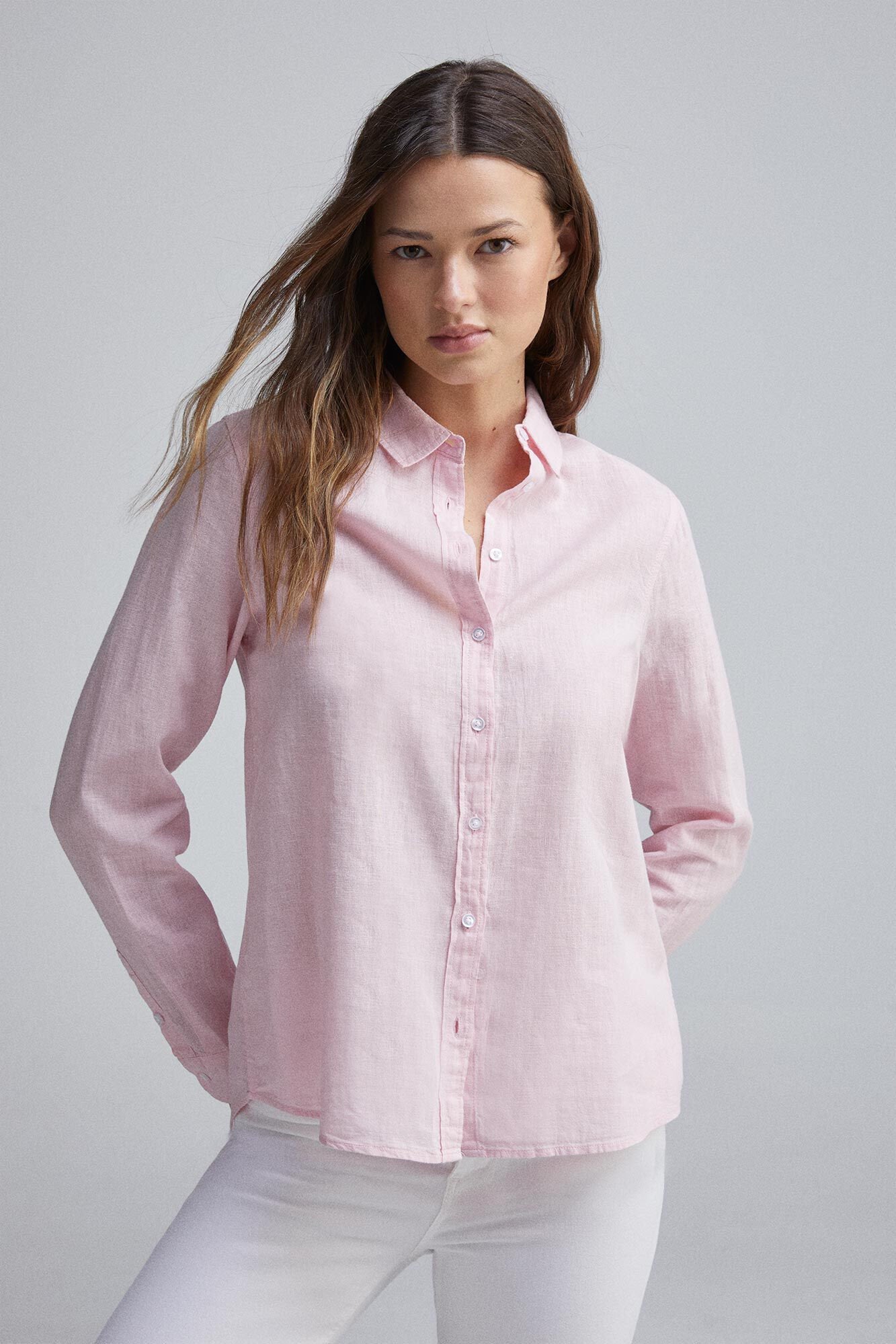 Springfield_Long Sleeve Cotton Linen Shirt_6799710_70_01