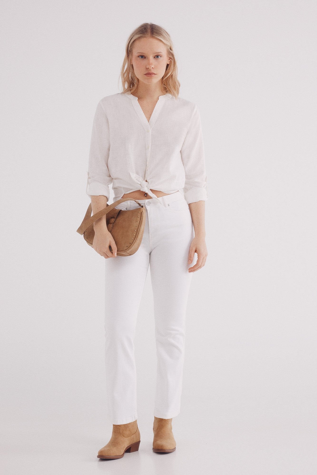 Springfield_Mandarin Collar Linen Shirt_6799711_32_02