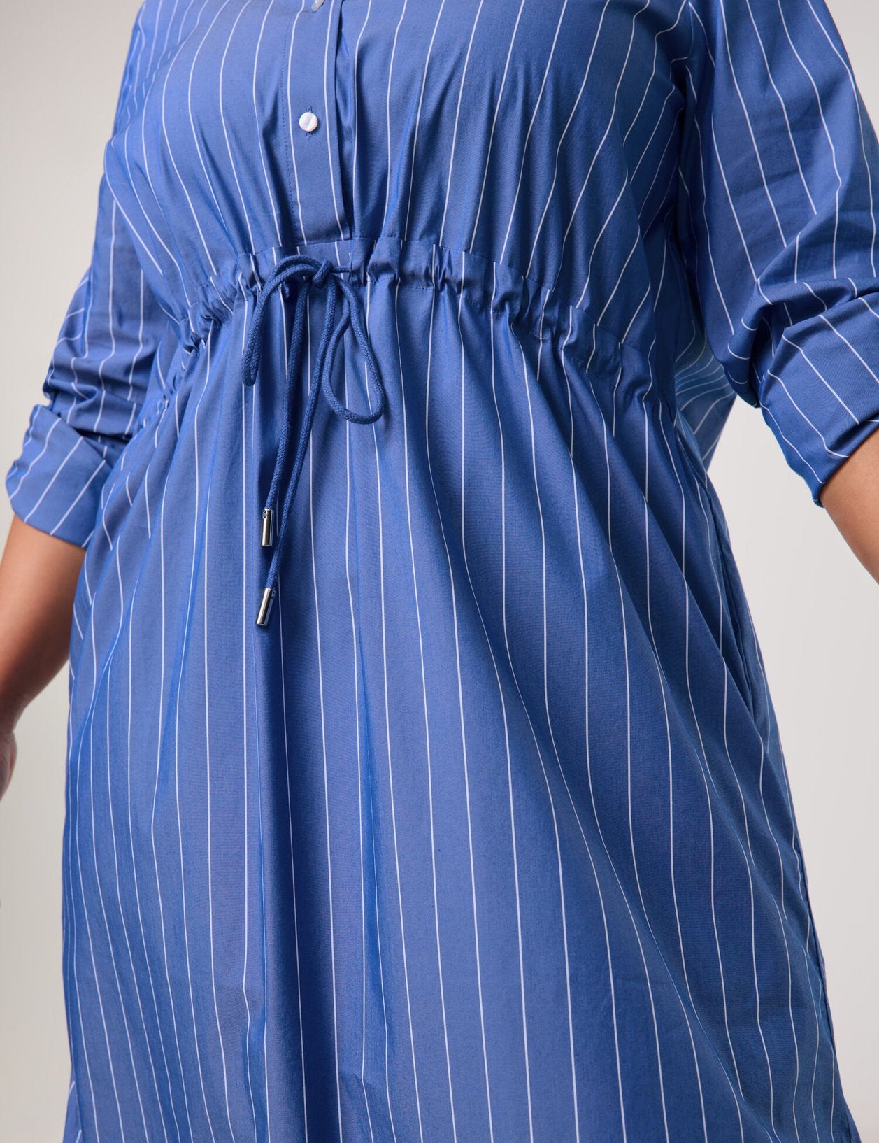 Samoon_Cotton Dress with a Striped Pattern and Drawstring_680607-21126_8962_09