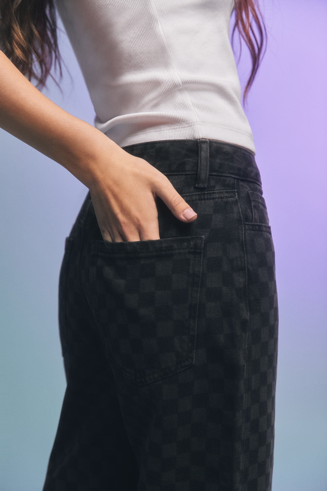 Springfield_Black Checked Jeans_6829795_01_03