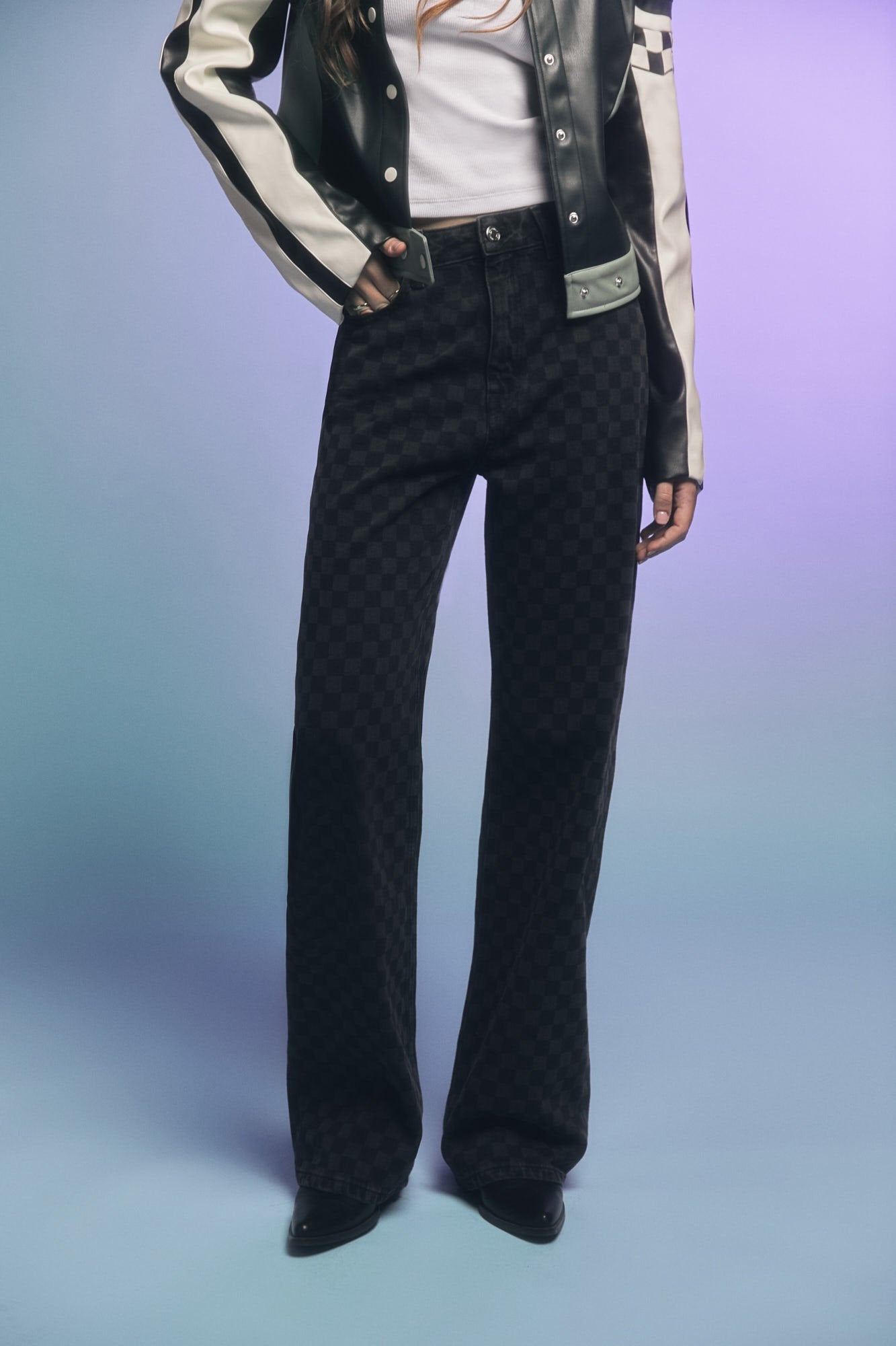 Springfield_Black Checked Jeans_6829795_01_04