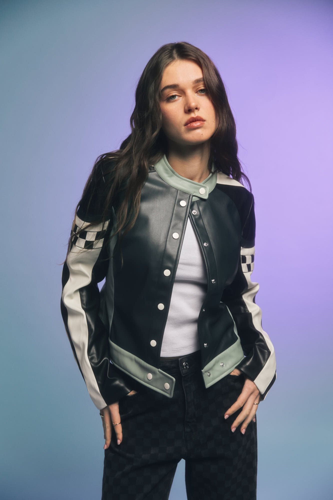 Springfield_Black Checked Jeans_6829795_01_06