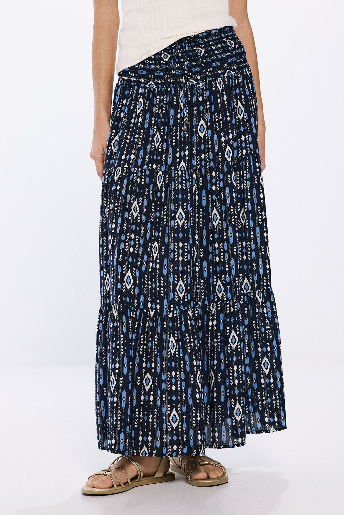 Springfield_Midi Skirt with Elastic Waist_6889128_10_02