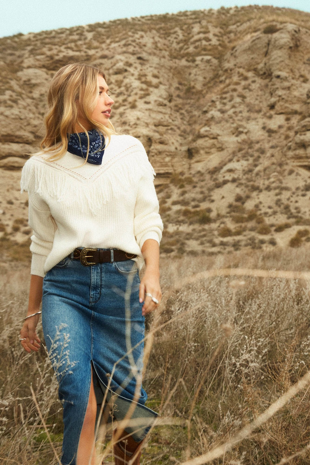 Springfield_Denim Midi Skirt_6889130_15_01