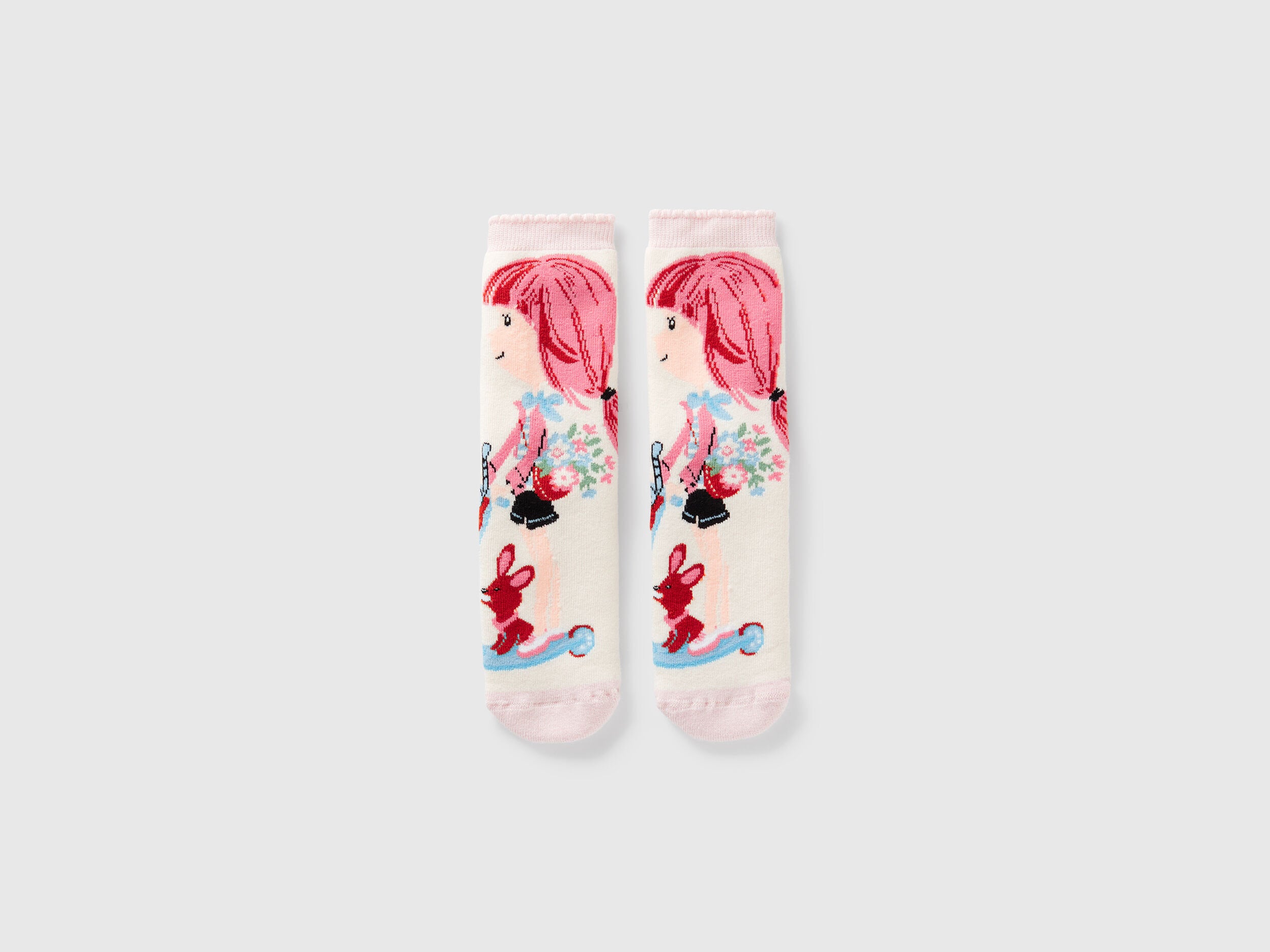 Benetton_White Non-Slip Socks with Doll Inlay_6AO307046_902_01