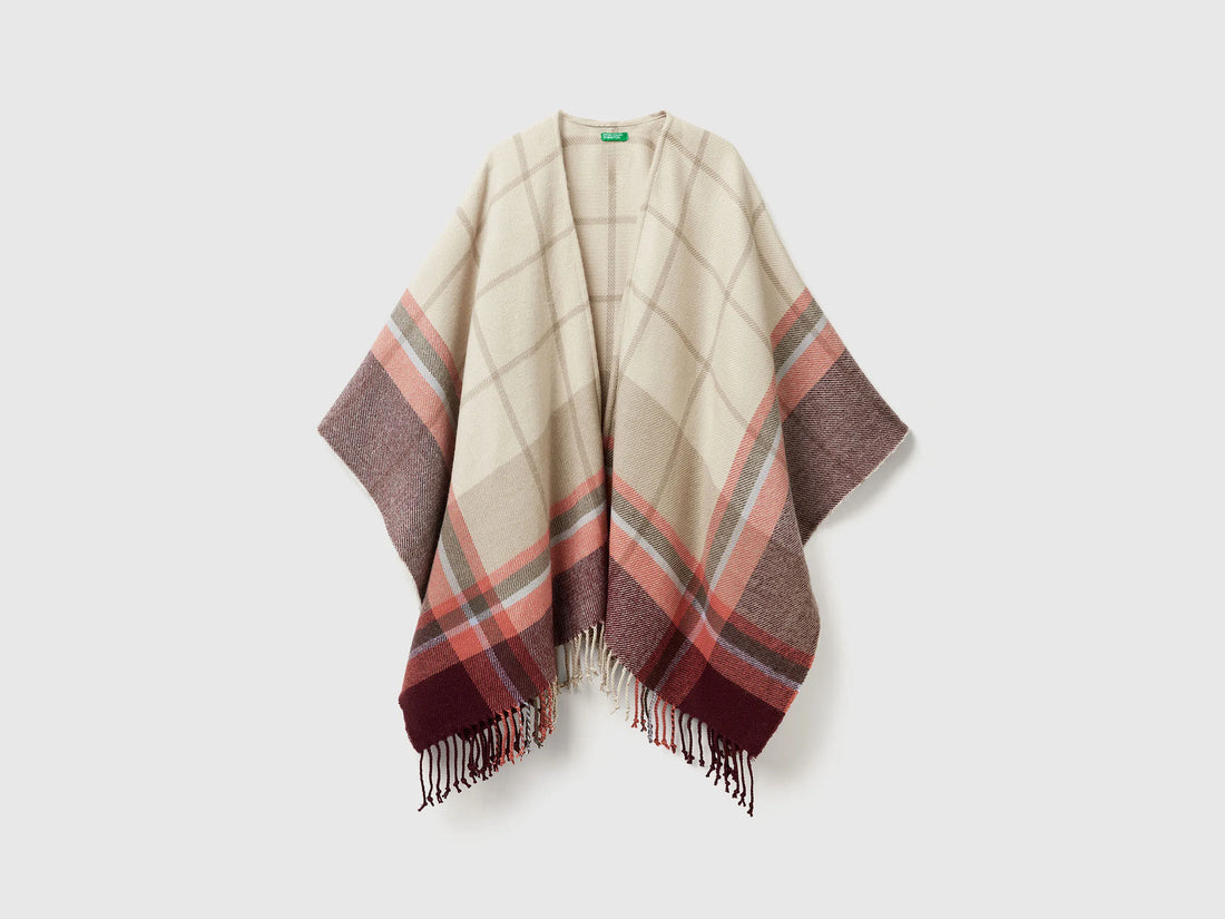 Benetton_Light Gray_Check Jacquard Cloak_6DDWDU01V_911_01