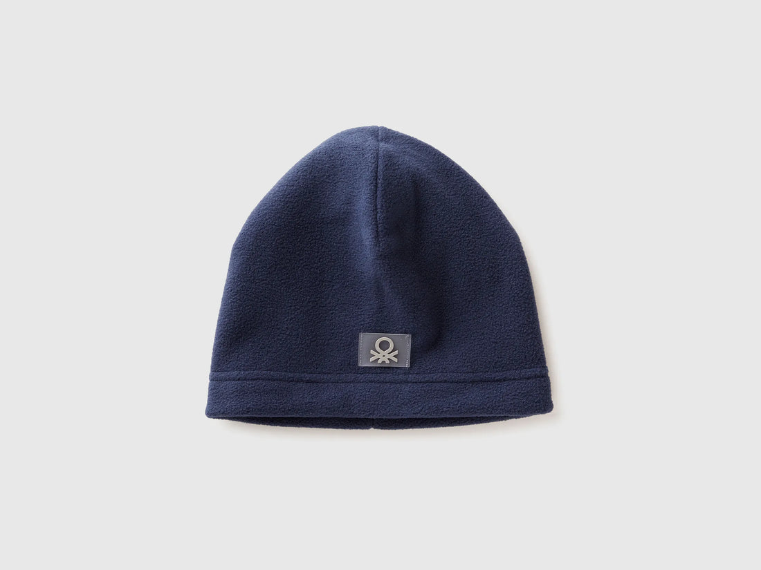 Benetton_Dark Blue_Fleece Logo Beanie_6U87GA01M_252_01