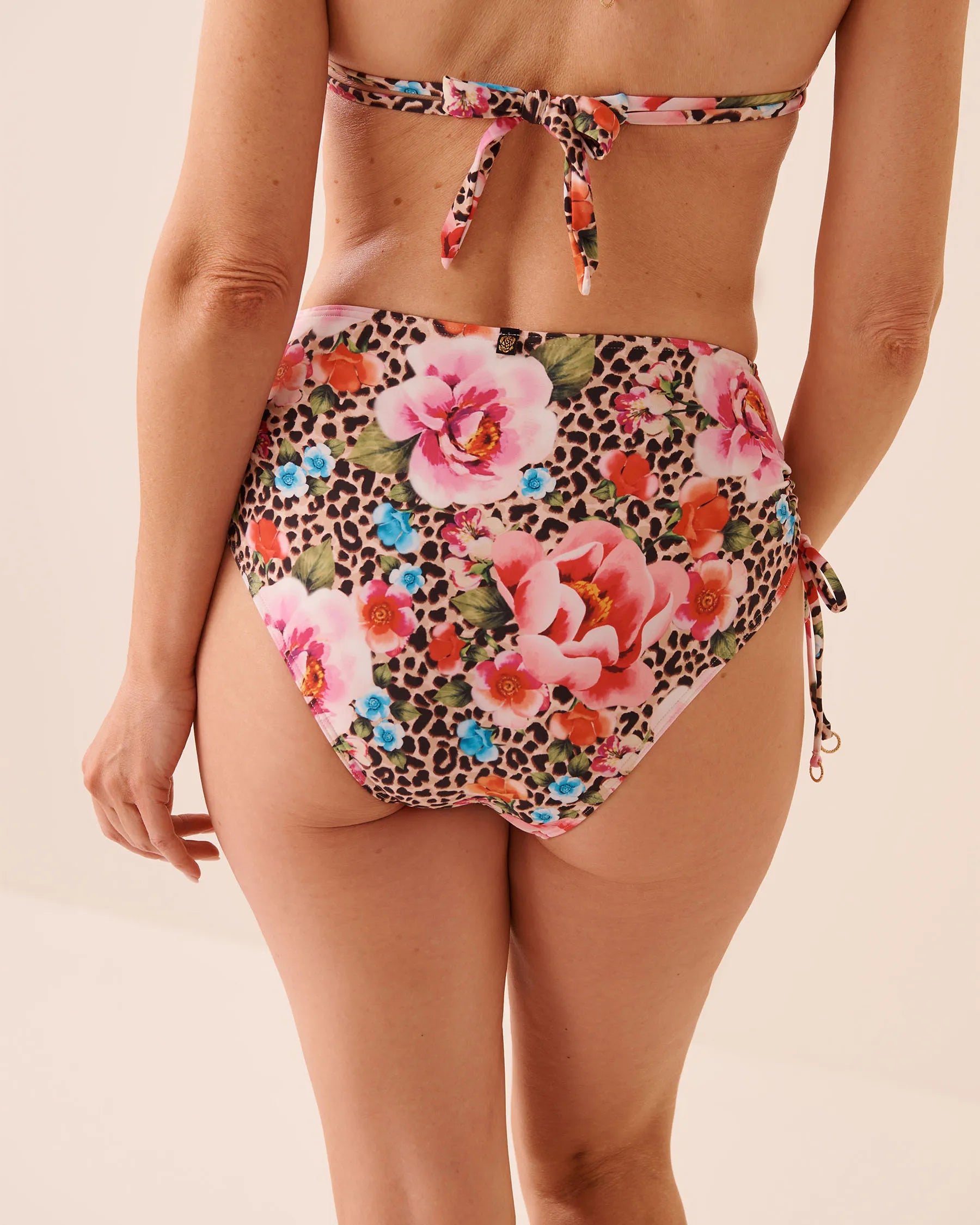 La Vie en Rose Capri Women FLORAL LEOPARD Side Tie High Waist Bikini Bottom SKU: 70300857_P20084 Image 04