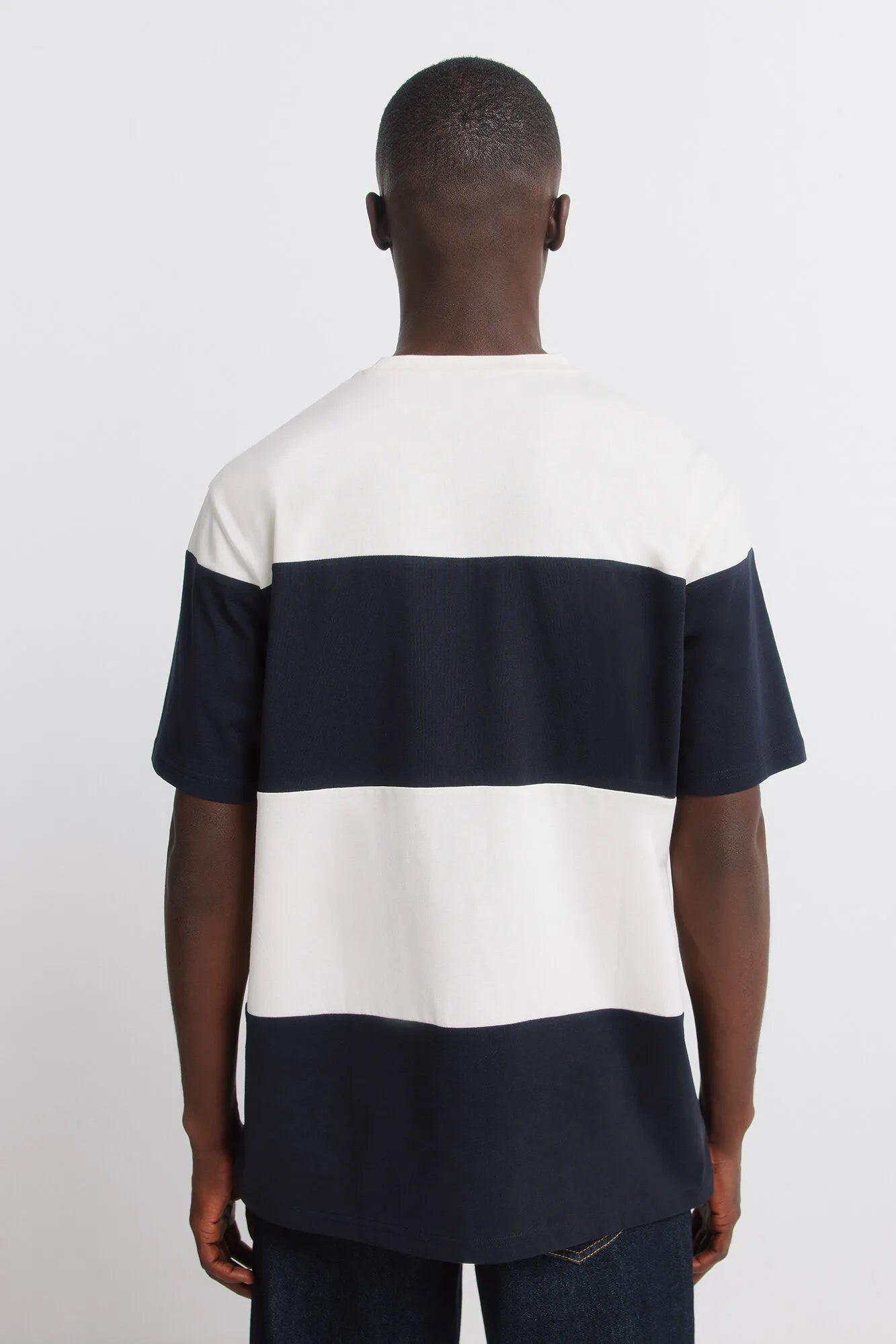 Springfield White Men Colour Block T-Shirt SKU: 7122312_97 Image 03