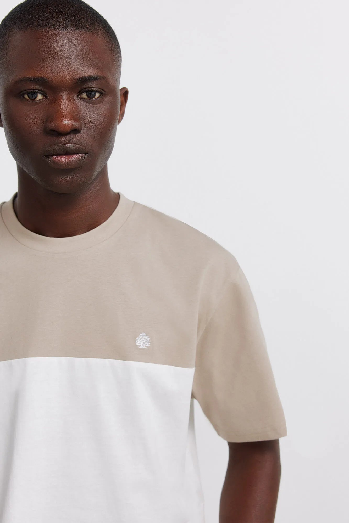 Springfield Beige Men Color Block T-Shirt SKU: 7122317_36 Image 02