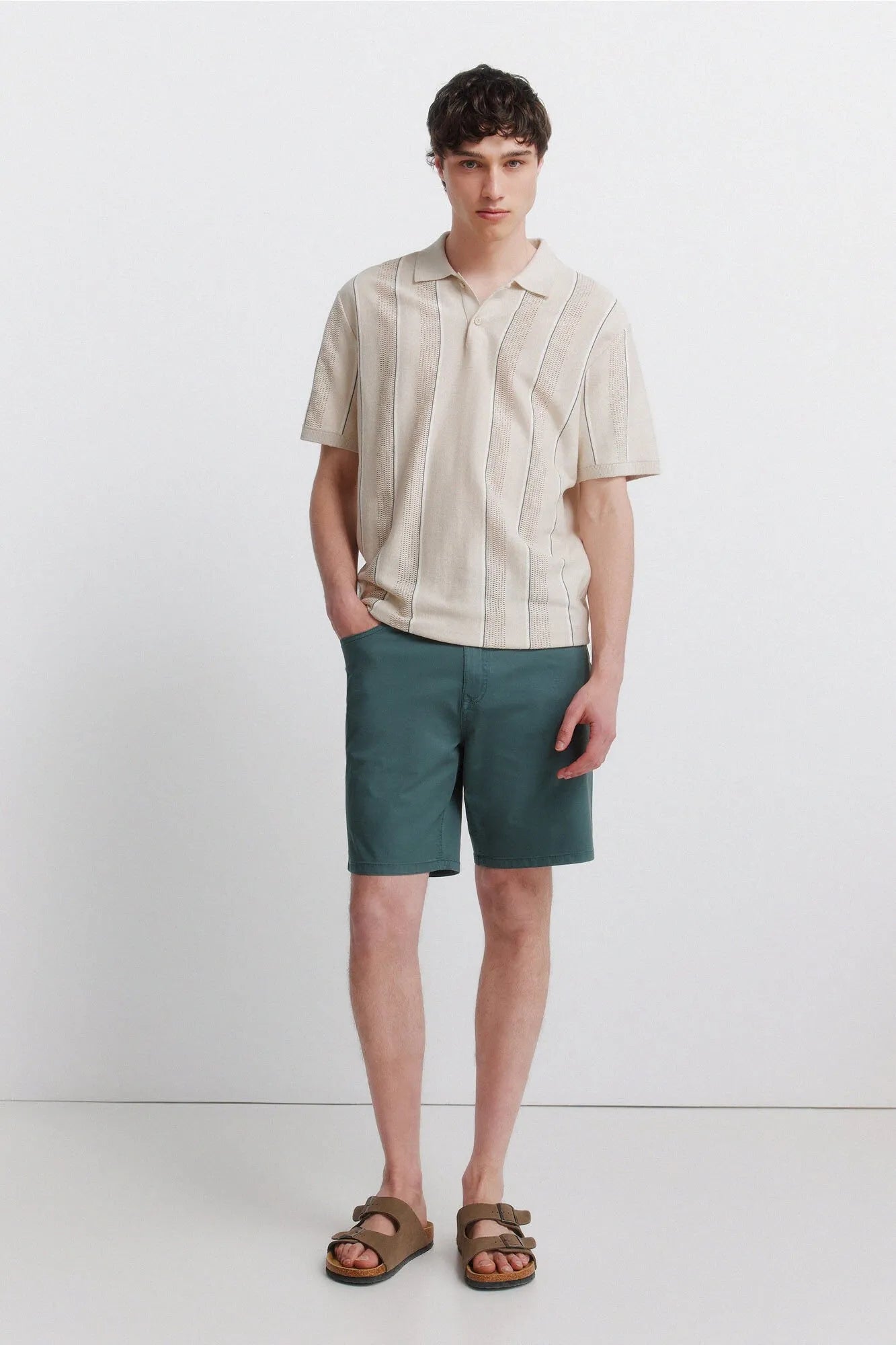 Springfield 0 Men Lightweight 5-Pocket Washed Regular Fit Bermuda Shorts SKU: 7133005_88 Image 01