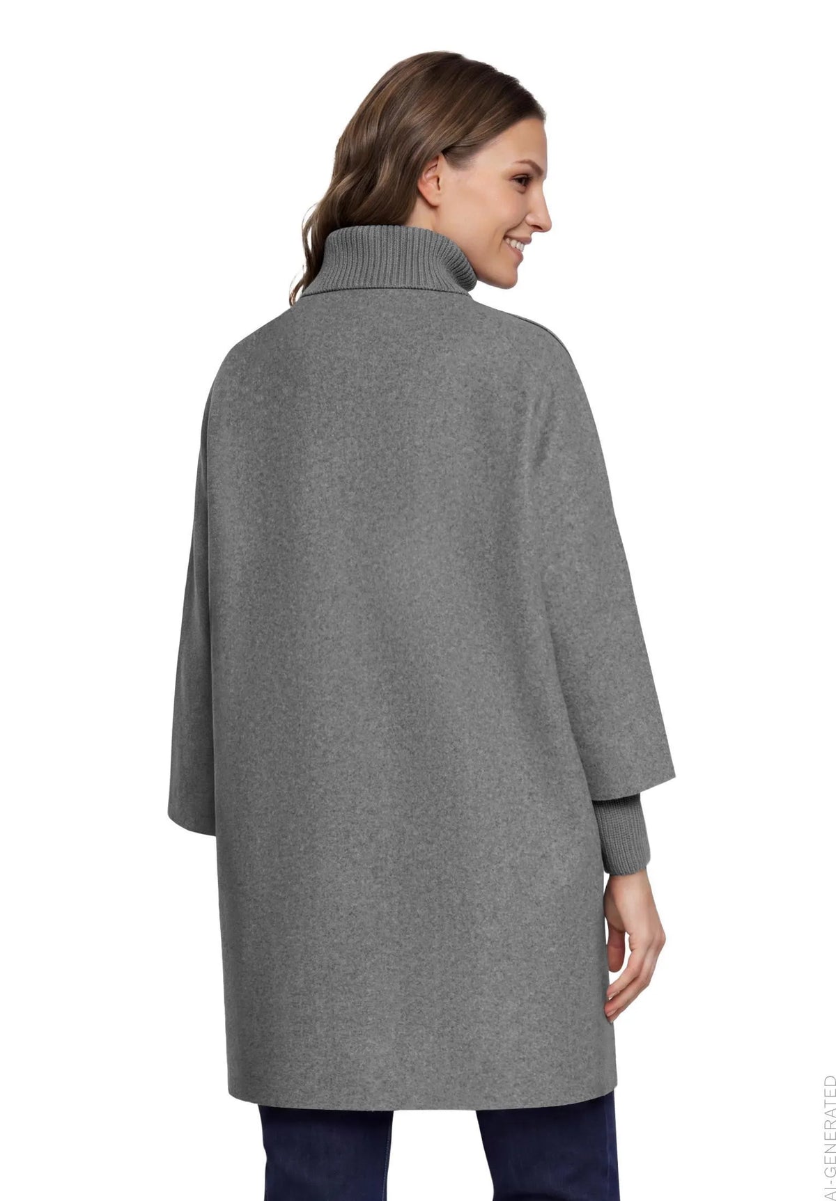 Betty Barclay Light Grey Melange Women Wool Coat SKU: 7183-1531_9709 Image 03