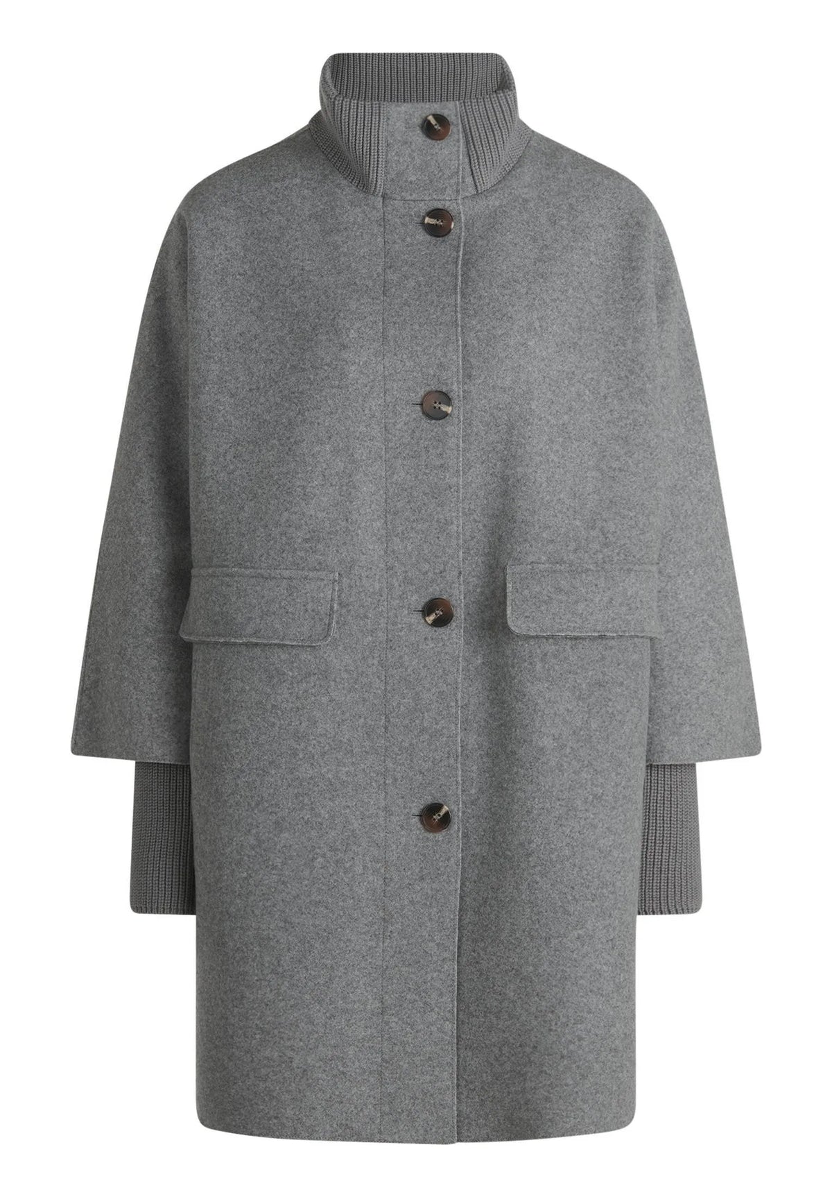 Betty Barclay Light Grey Melange Women Wool Coat SKU: 7183-1531_9709 Image 06