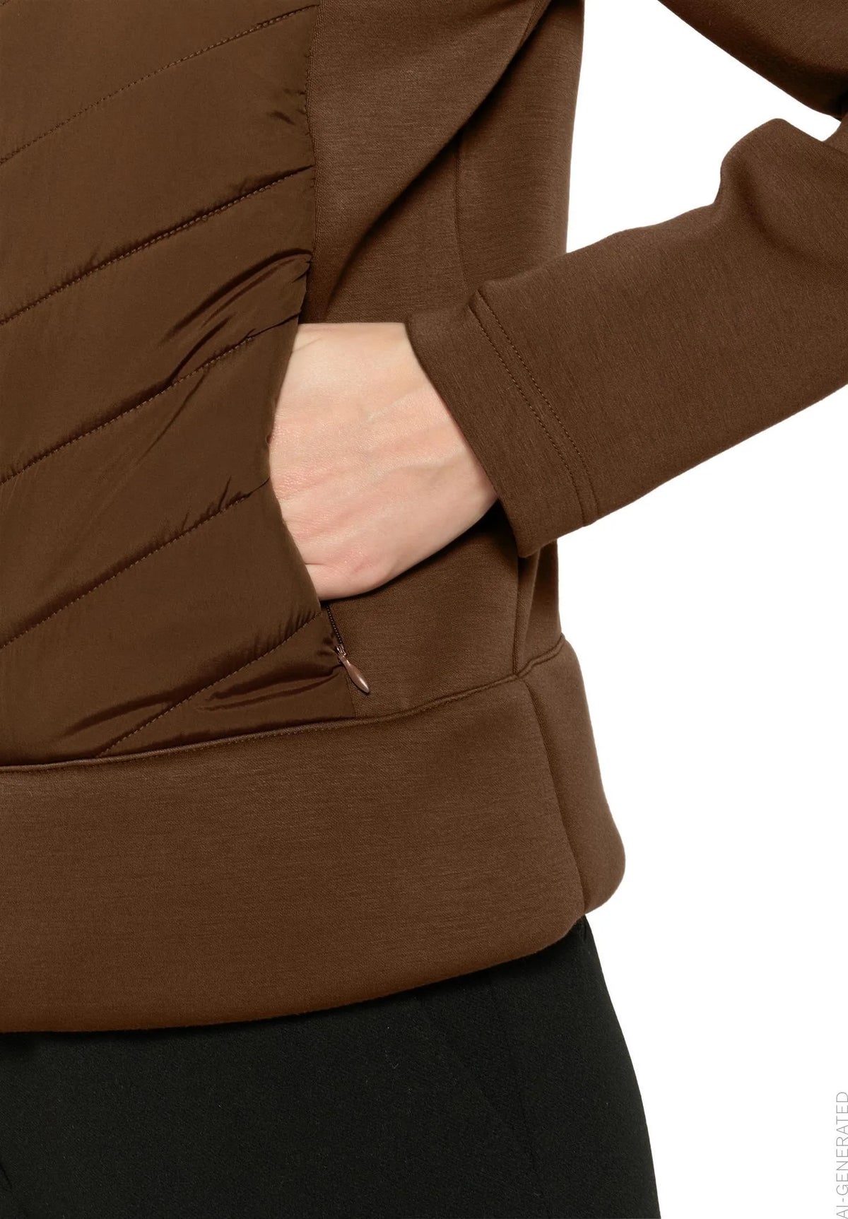 Betty Barclay Dark Coffee Women Quilted Jacket SKU: 7327-1412_7048 Image 05