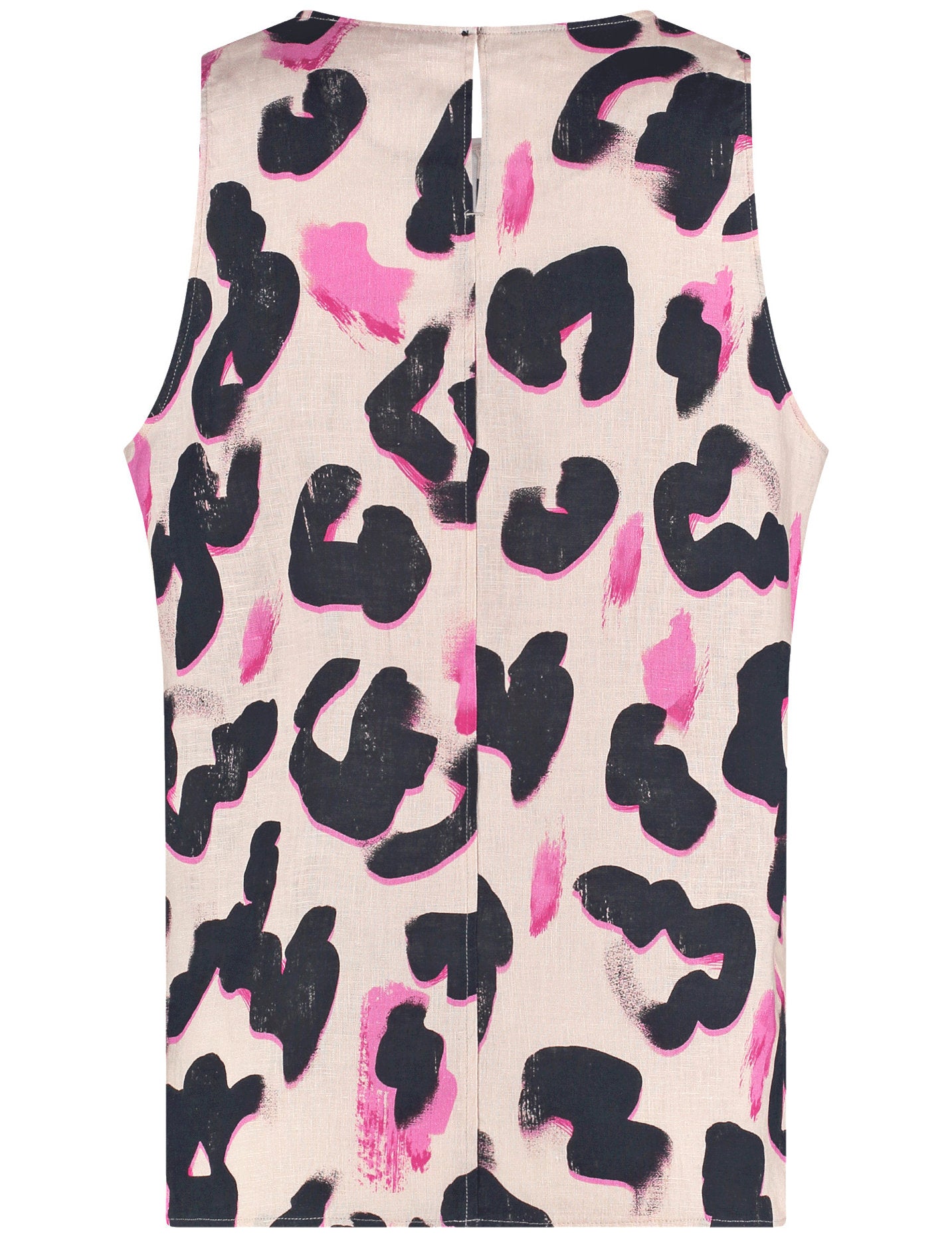 Taifun_Sleeveless Linen Blouse with Leo Print_760366-11223_9612_02