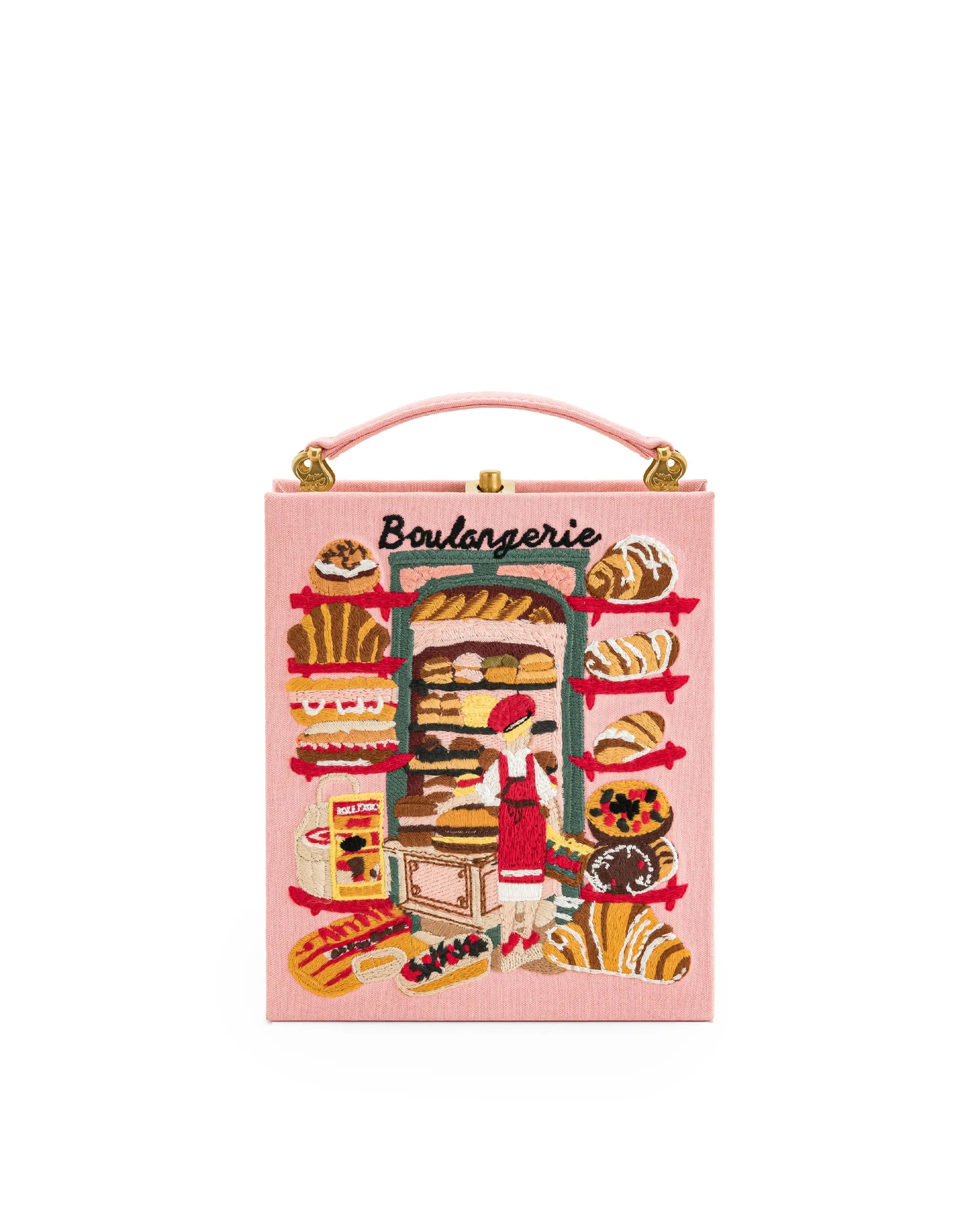 JW PEI_Pink_Embroidered Pattern Book Shape Clutch Bags_7865-4_Pink_01