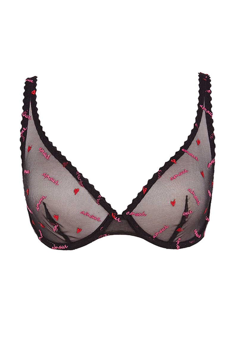Women Secret_PRETTY Black Embroidered Tulle Bra in Different Cup Sizes_7919725_01_01