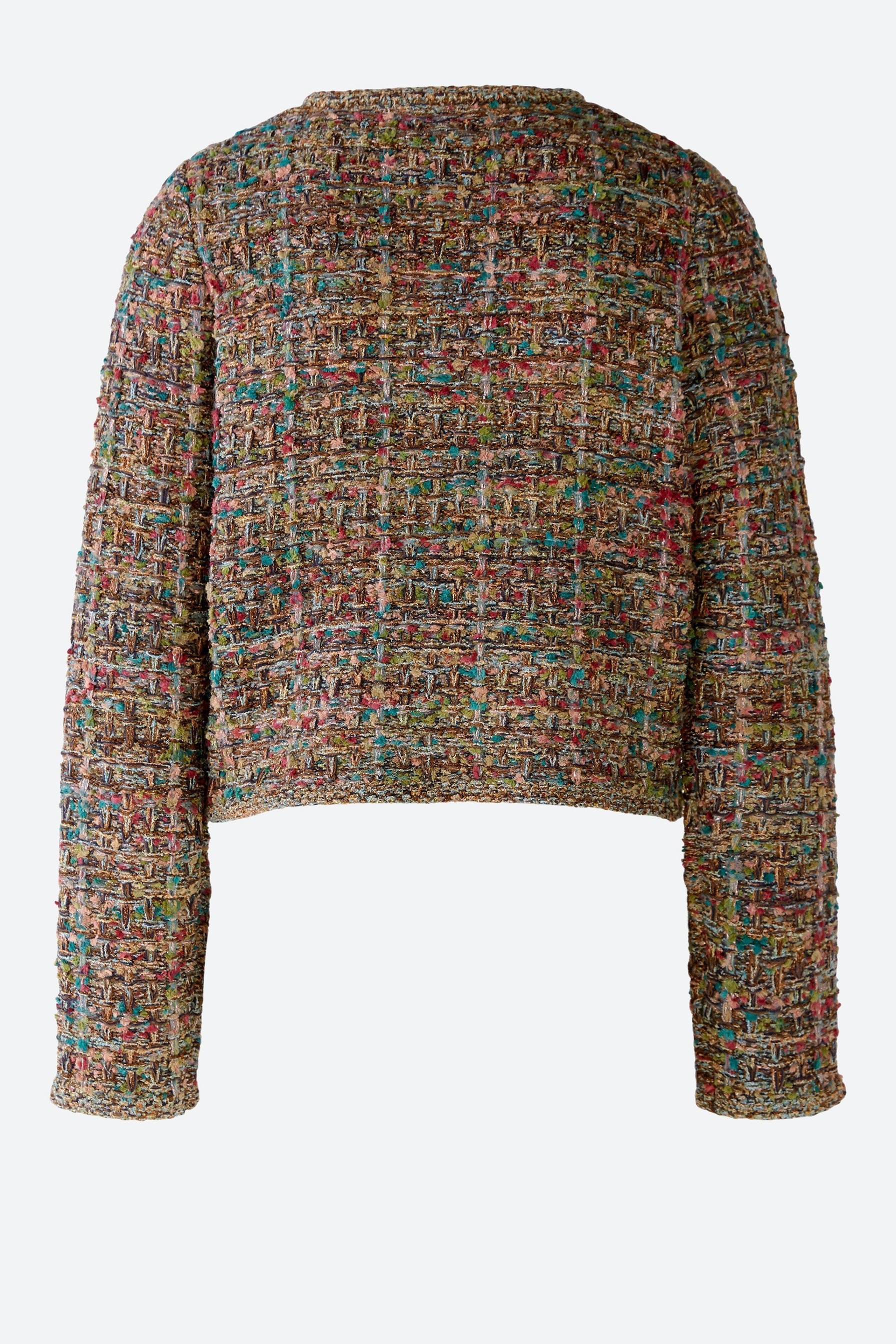 Multi-Color Cropped Tweed Jacket Oui