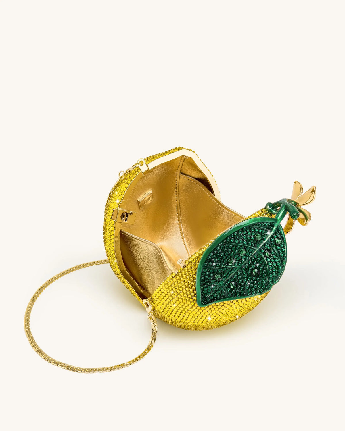 JW Pei Yellow Women Lemon-Inspired Rhinestone Clutch SKU: 7C516-8_Yellow Image 03