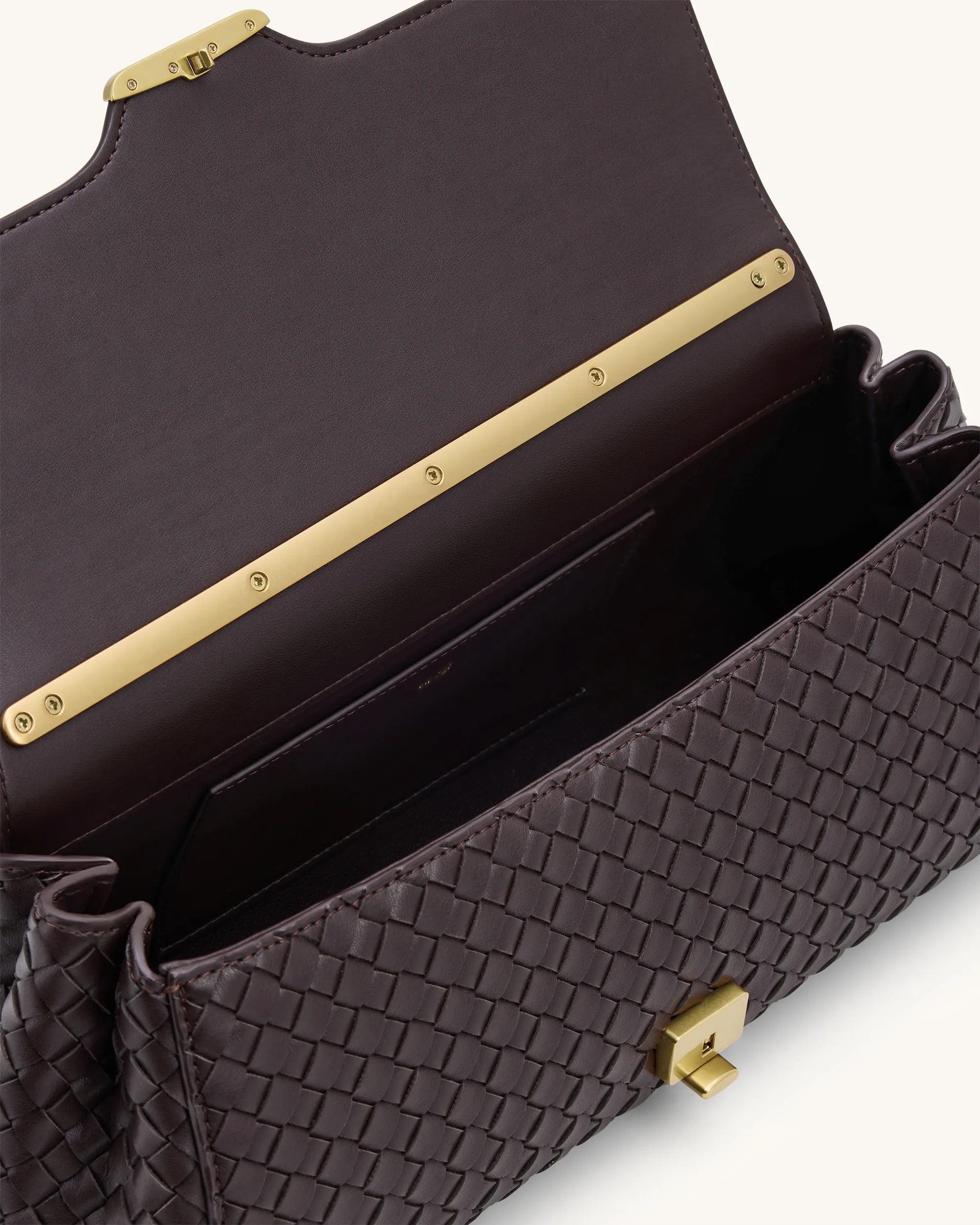 JW PEI Dark Brown Women Eloise Woven Shoulder Bag SKU: 7C66-35_Dark Brown Image 03
