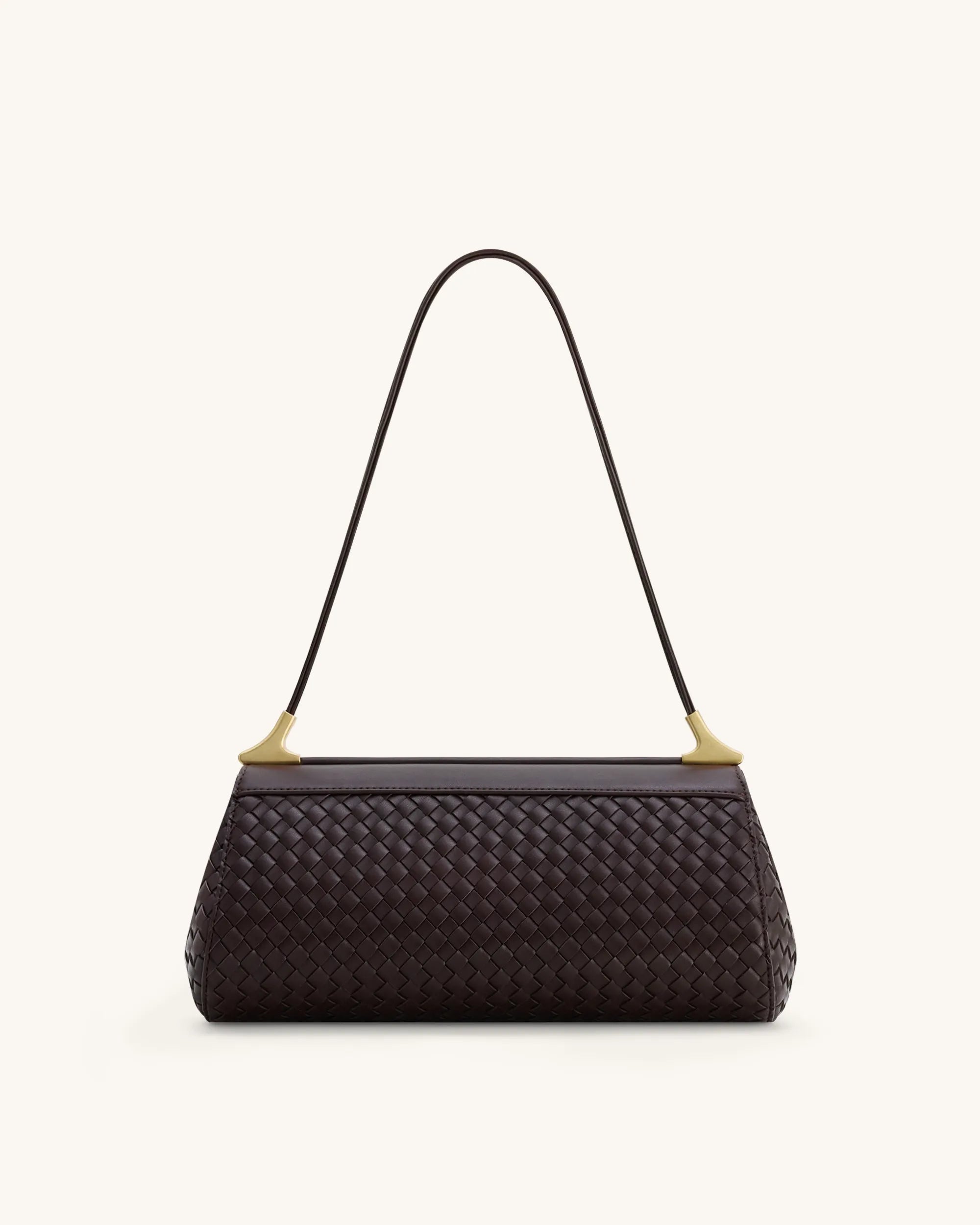 JW PEI Dark Brown Women Eloise Woven Shoulder Bag SKU: 7C66-35_Dark Brown Image 04