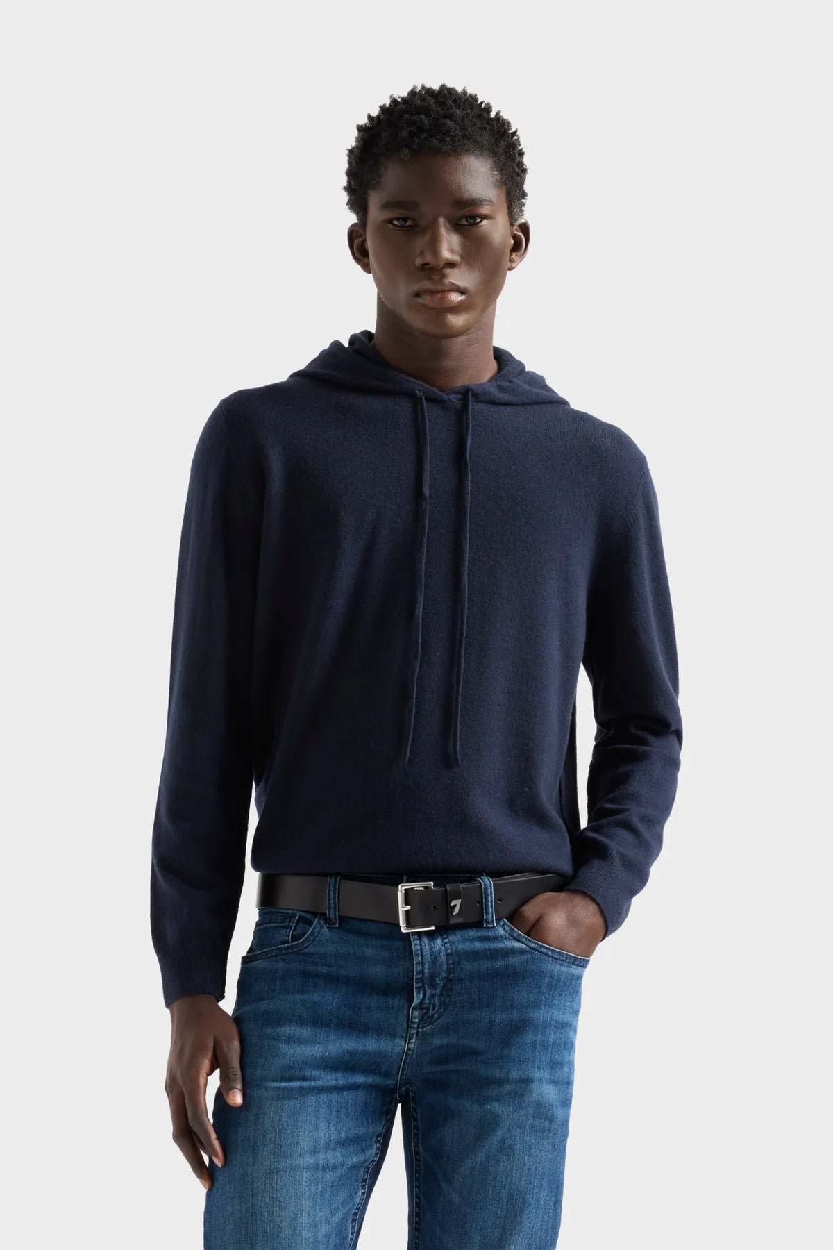 7 For All Mankind Blue Men Hoodie in Cashmere SKU: 7M0C0F16_1PJ Image 02