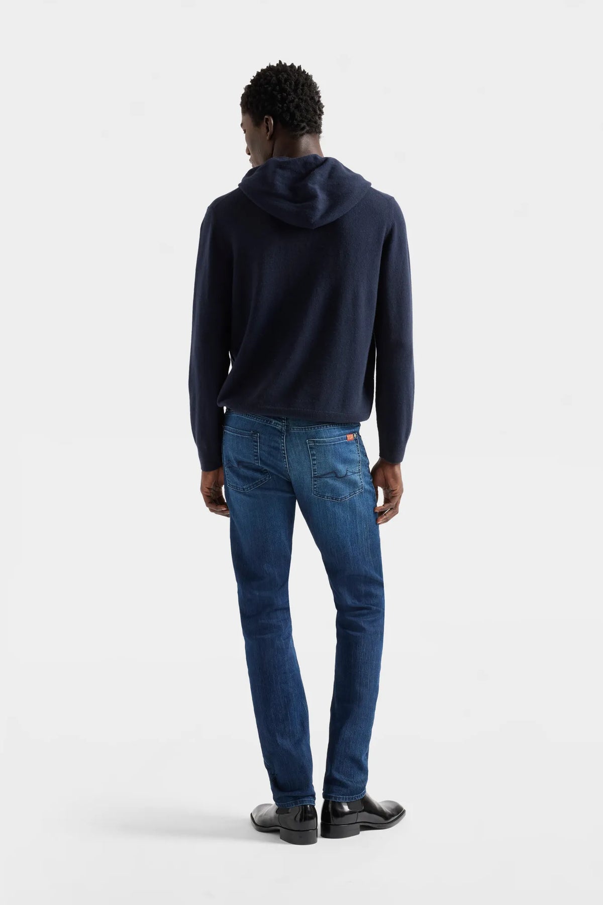 7 For All Mankind Blue Men Hoodie in Cashmere SKU: 7M0C0F16_1PJ Image 04
