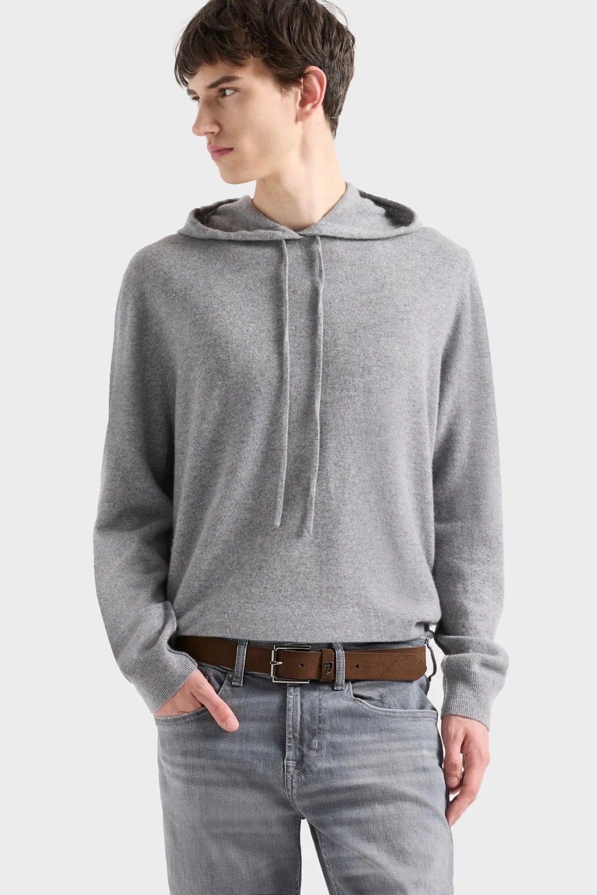 7 For All Mankind Slate Men Hoodie in Cashmere SKU: 7M0C0F16_1PO Image 02