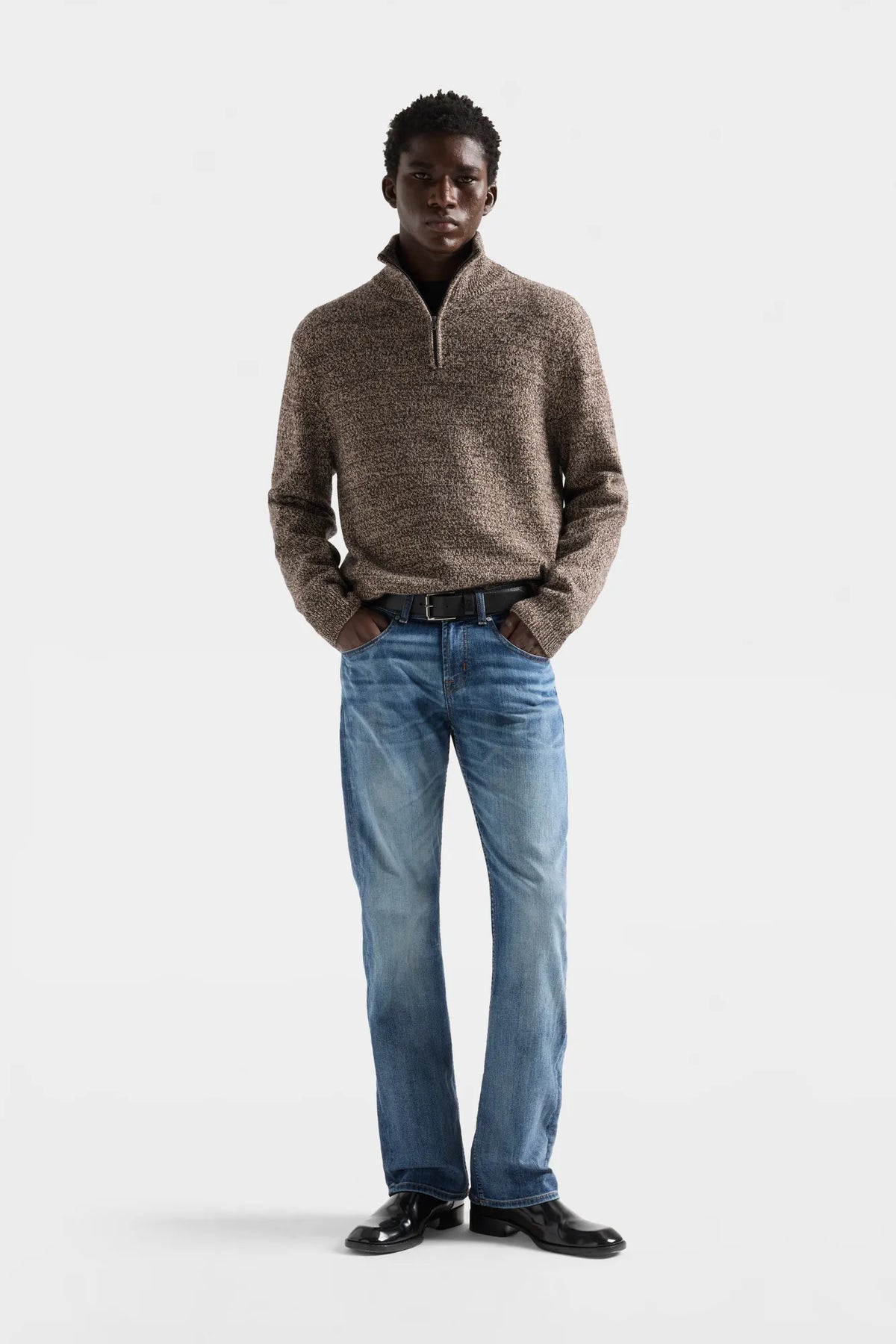 7 For All Mankind Blue Men Crewneck Sweater in Cashmere SKU: 7M0D0F16_1PJ Image 01