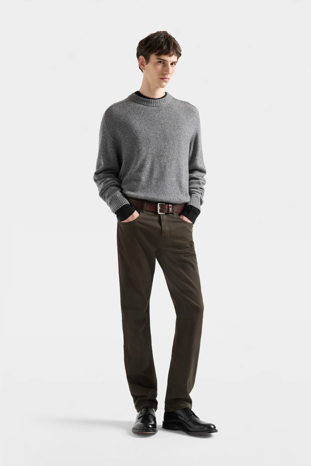 7 For All Mankind Coal Men Crewneck Sweater in Cashmere SKU: 7M0D0F16_1PK Image 01