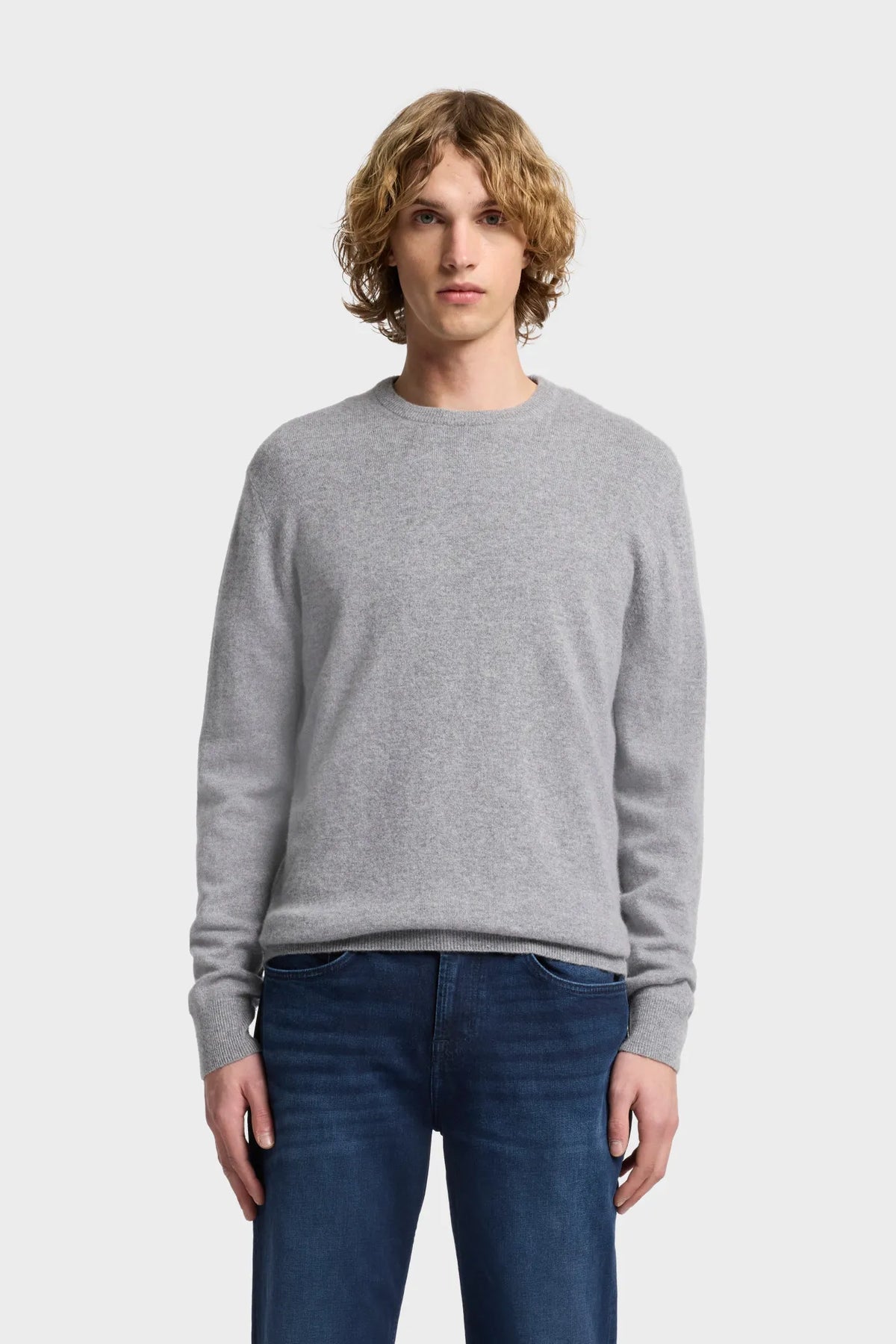 7 For All Mankind Slate Men Crewneck Sweater in Cashmere SKU: 7M0D0F16_1PO Image 02