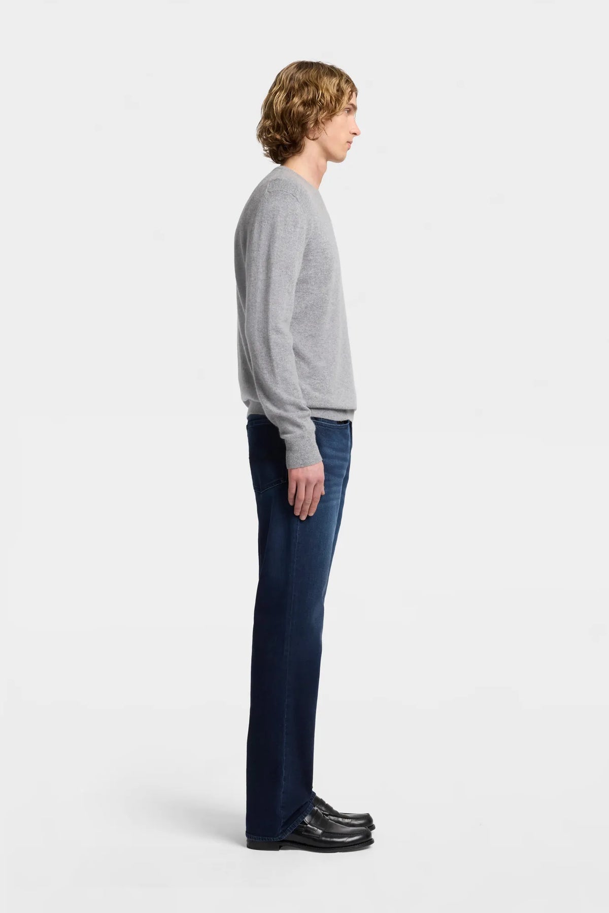 7 For All Mankind Slate Men Crewneck Sweater in Cashmere SKU: 7M0D0F16_1PO Image 05