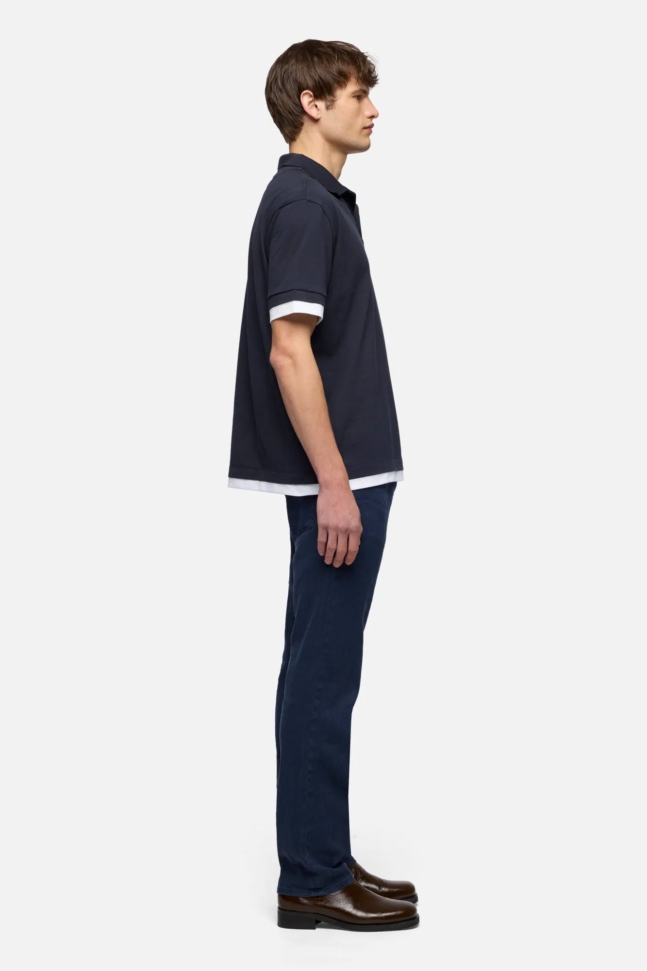 7 For All Mankind Midnight Men Double Layer Polo SKU: 7M8W0G76_3HU Image 06
