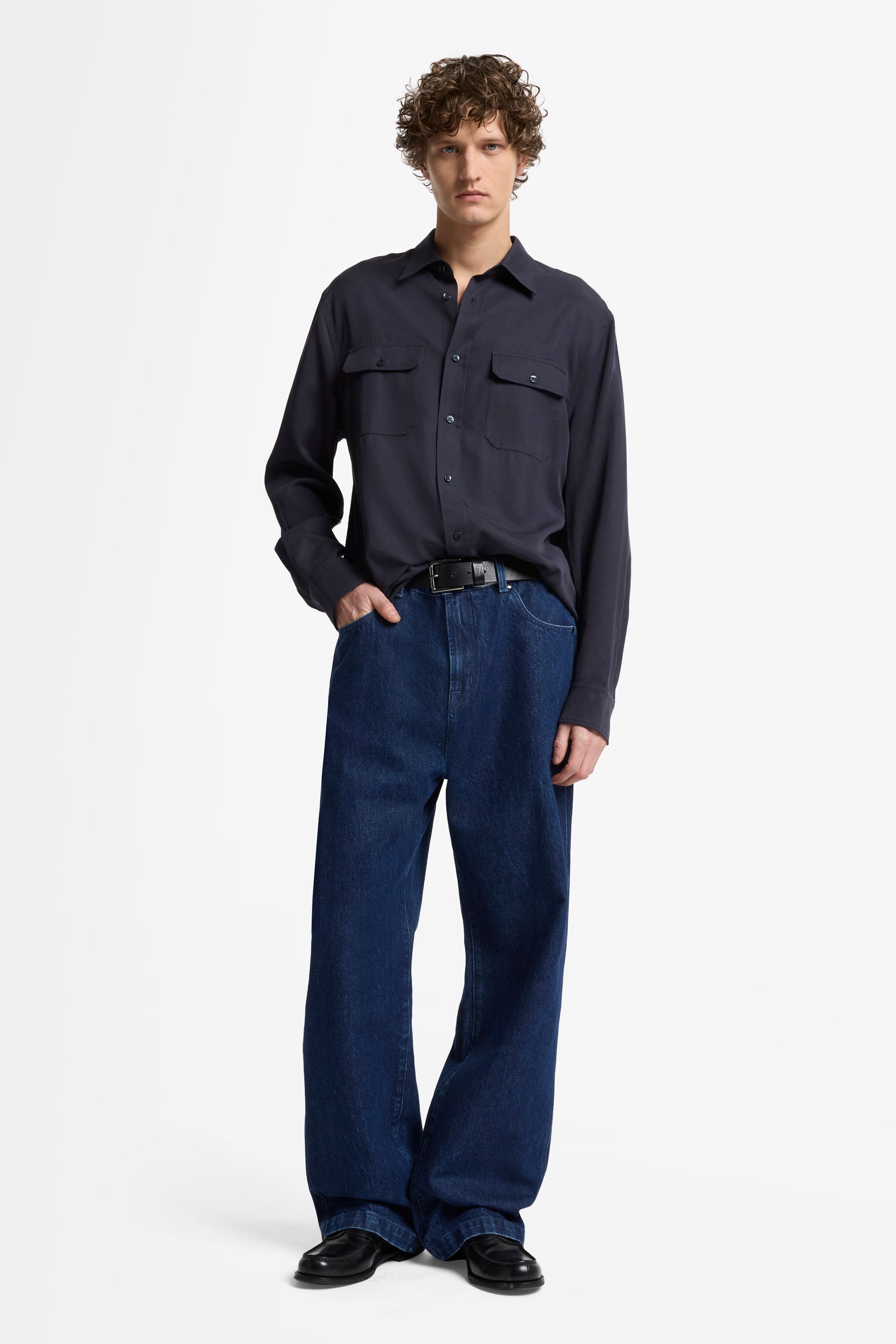 7 For All Mankind_Military Shirt Lyocell Navy with Pockets_7MC11W37-NVY_NVY_02